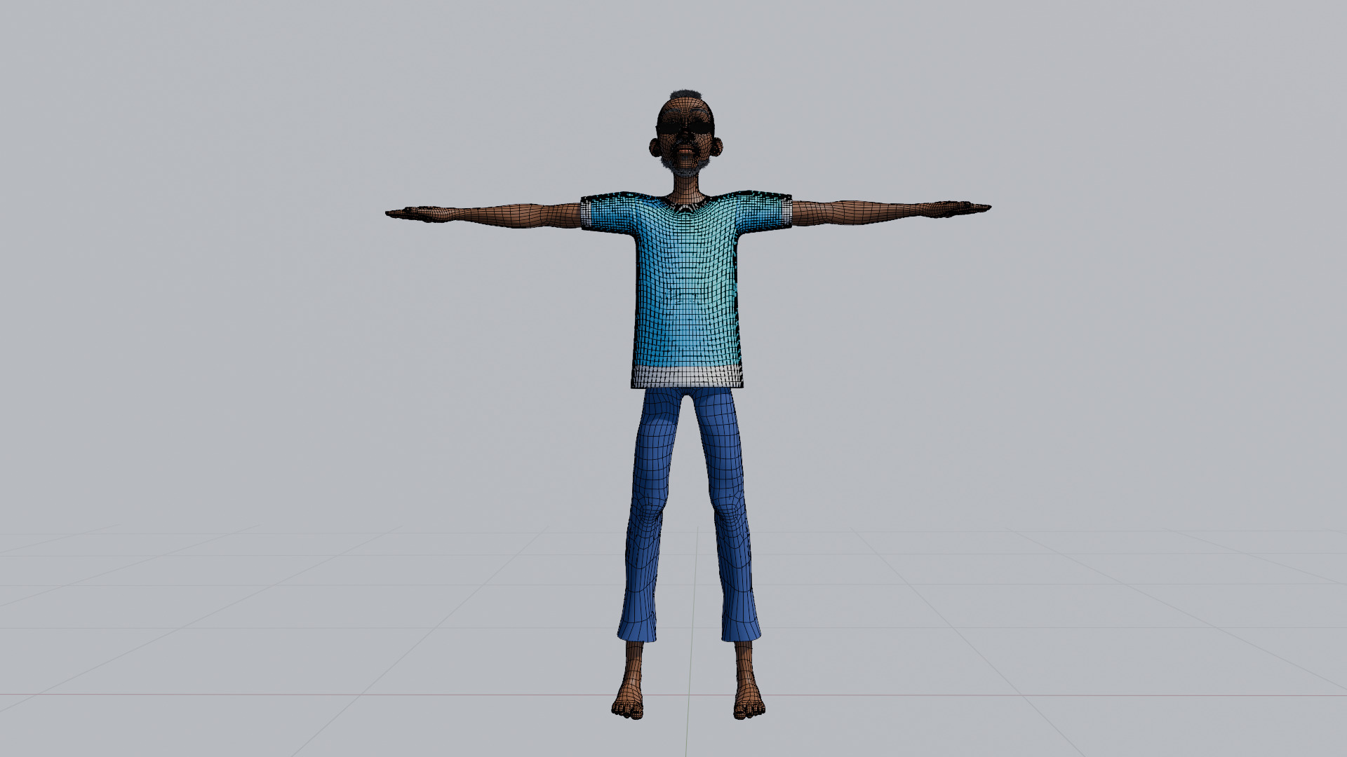 Stylized Male Rigged Character Low-poly 3D model_10