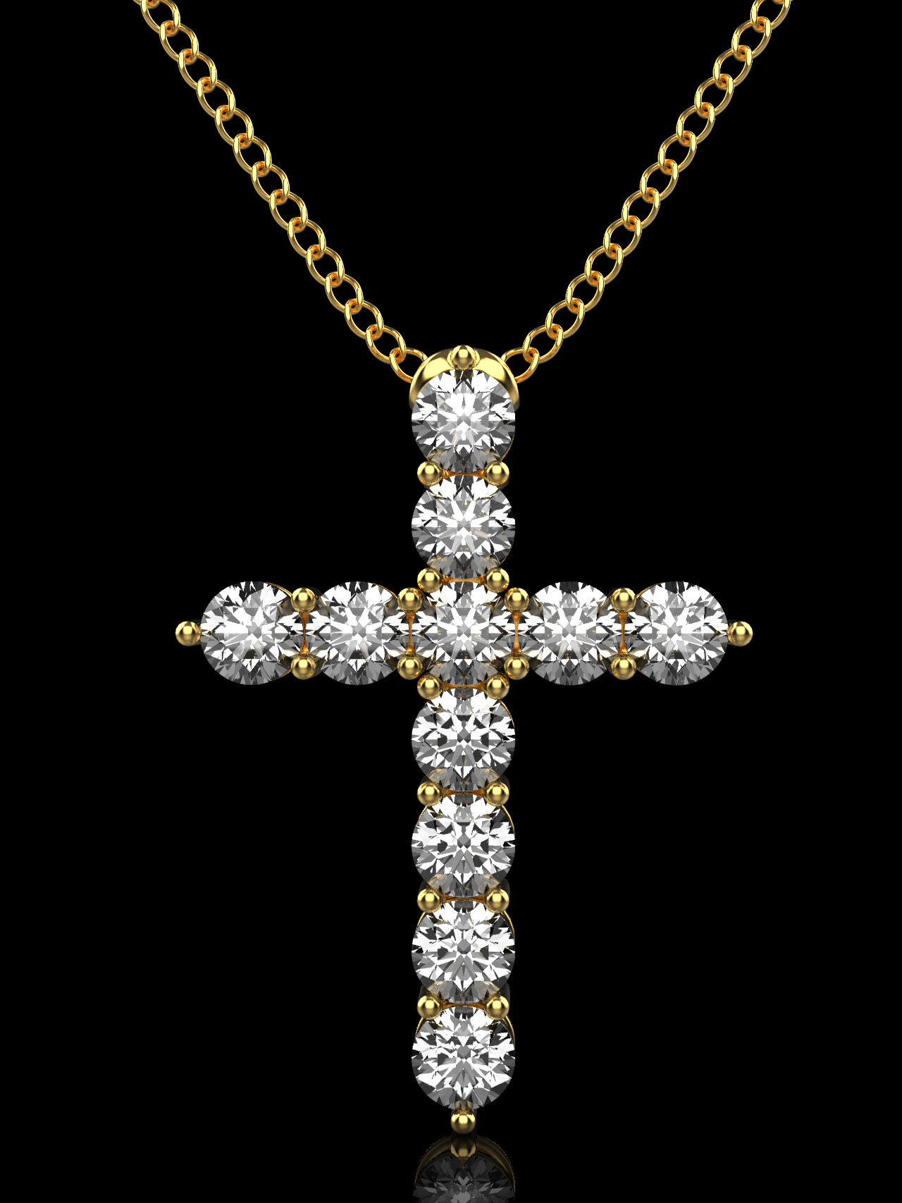 graff cross pendant 3D print model_5