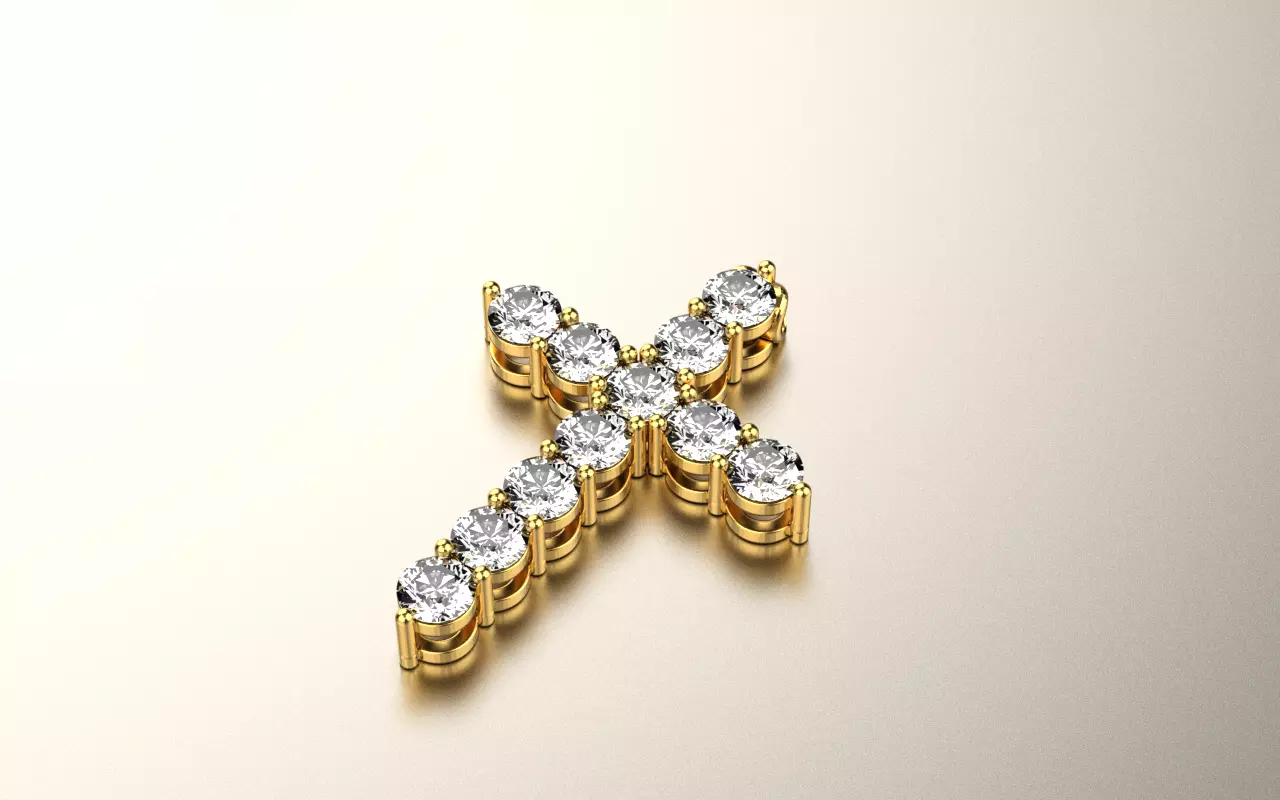 graff cross pendant 3D print model_0