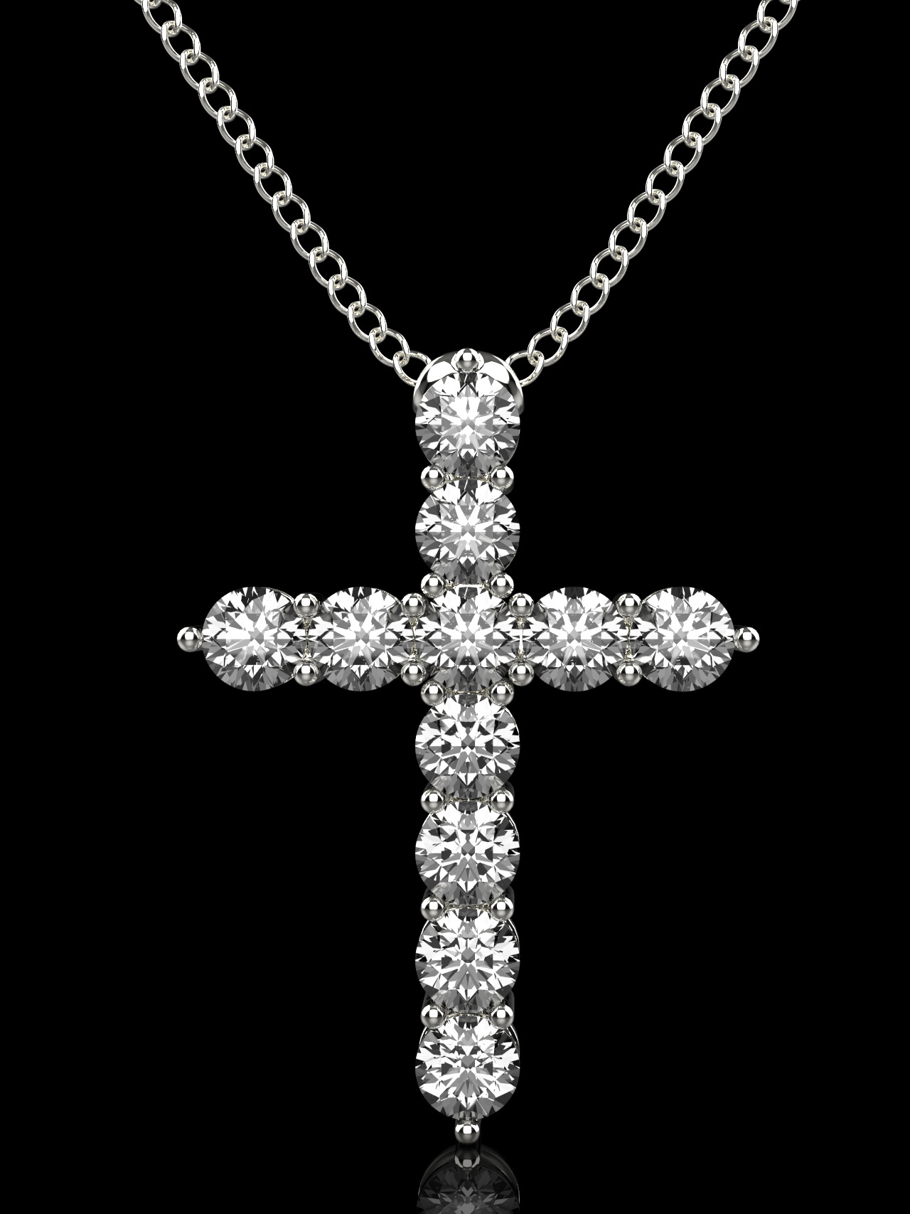 graff cross pendant 3D print model_6