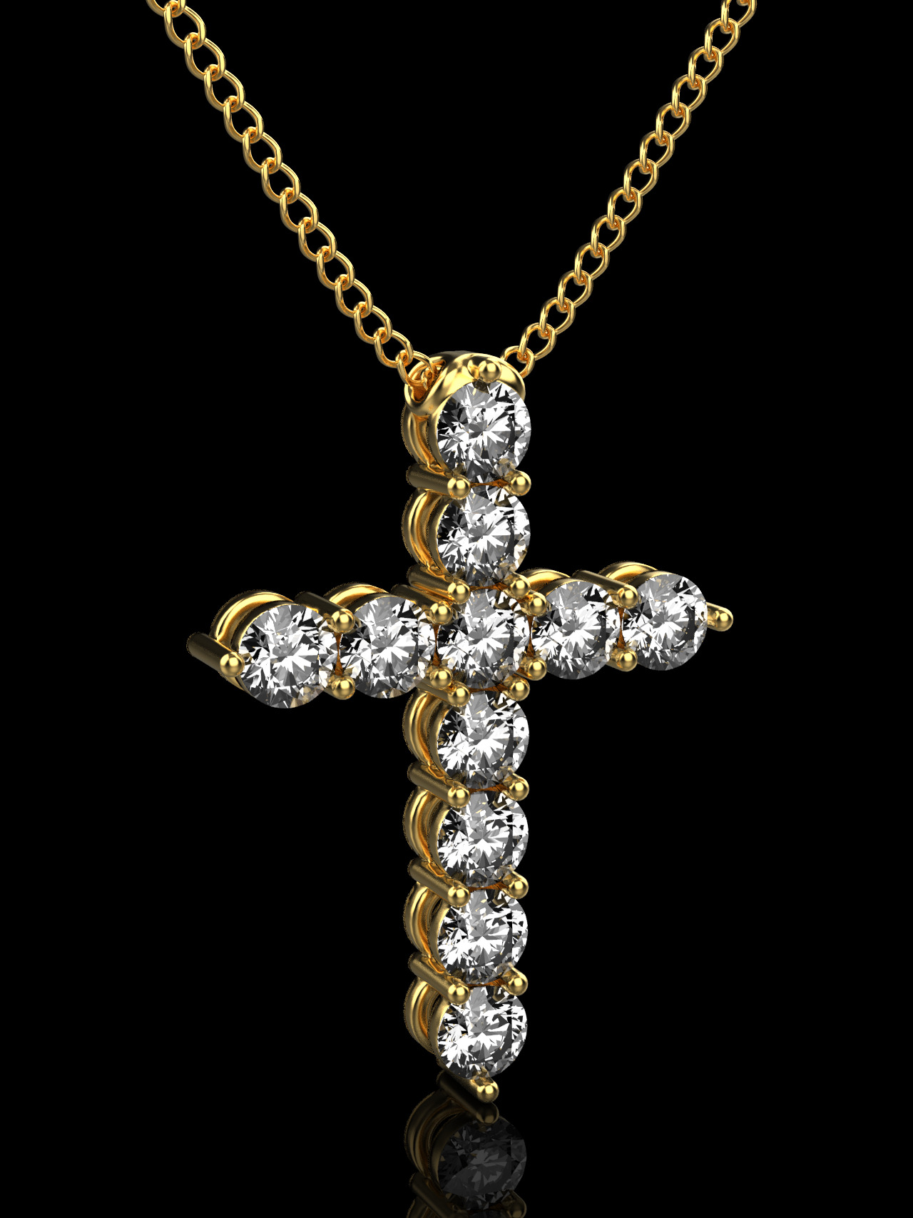 graff cross pendant 3D print model_1