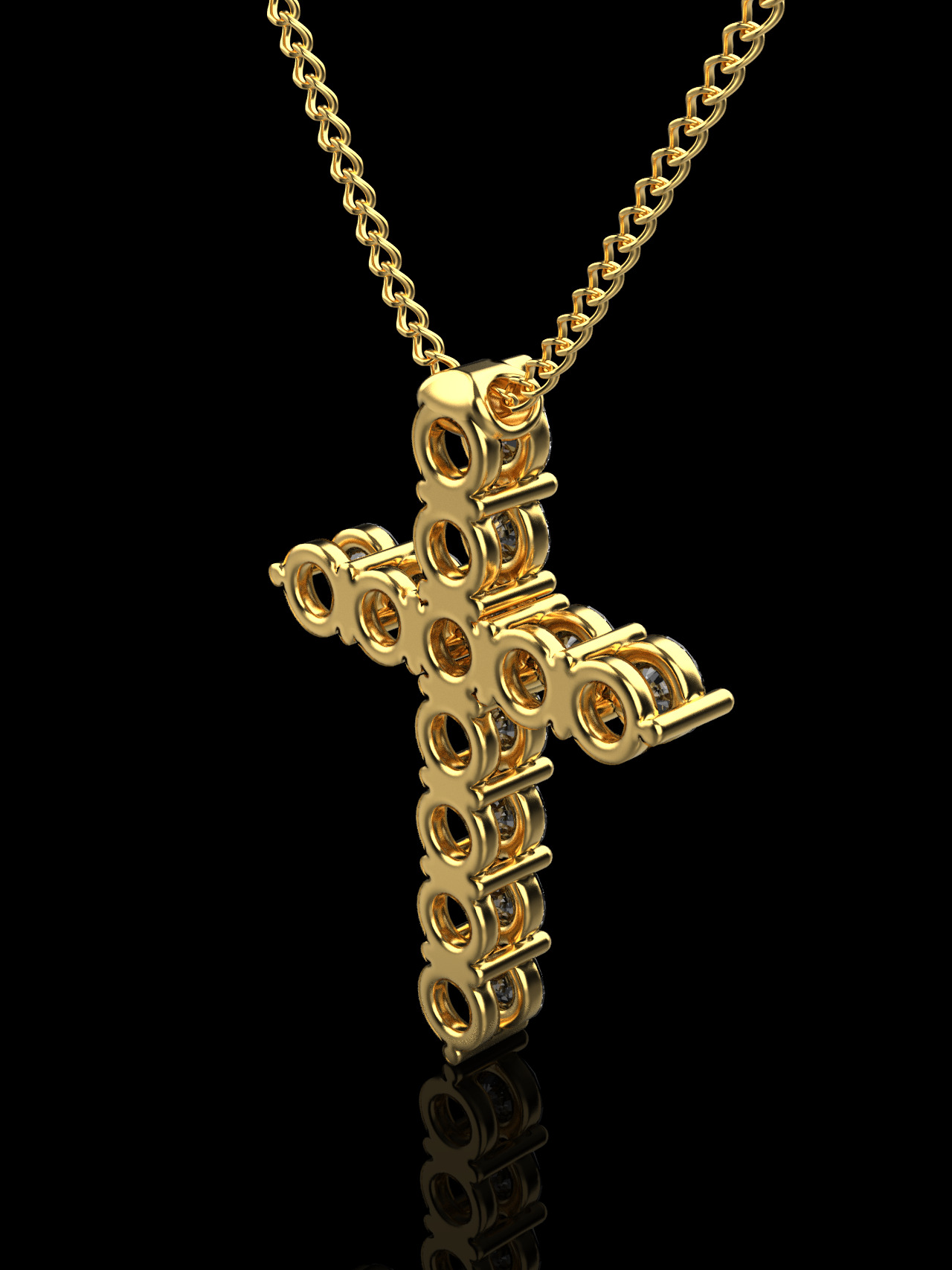 graff cross pendant 3D print model_3