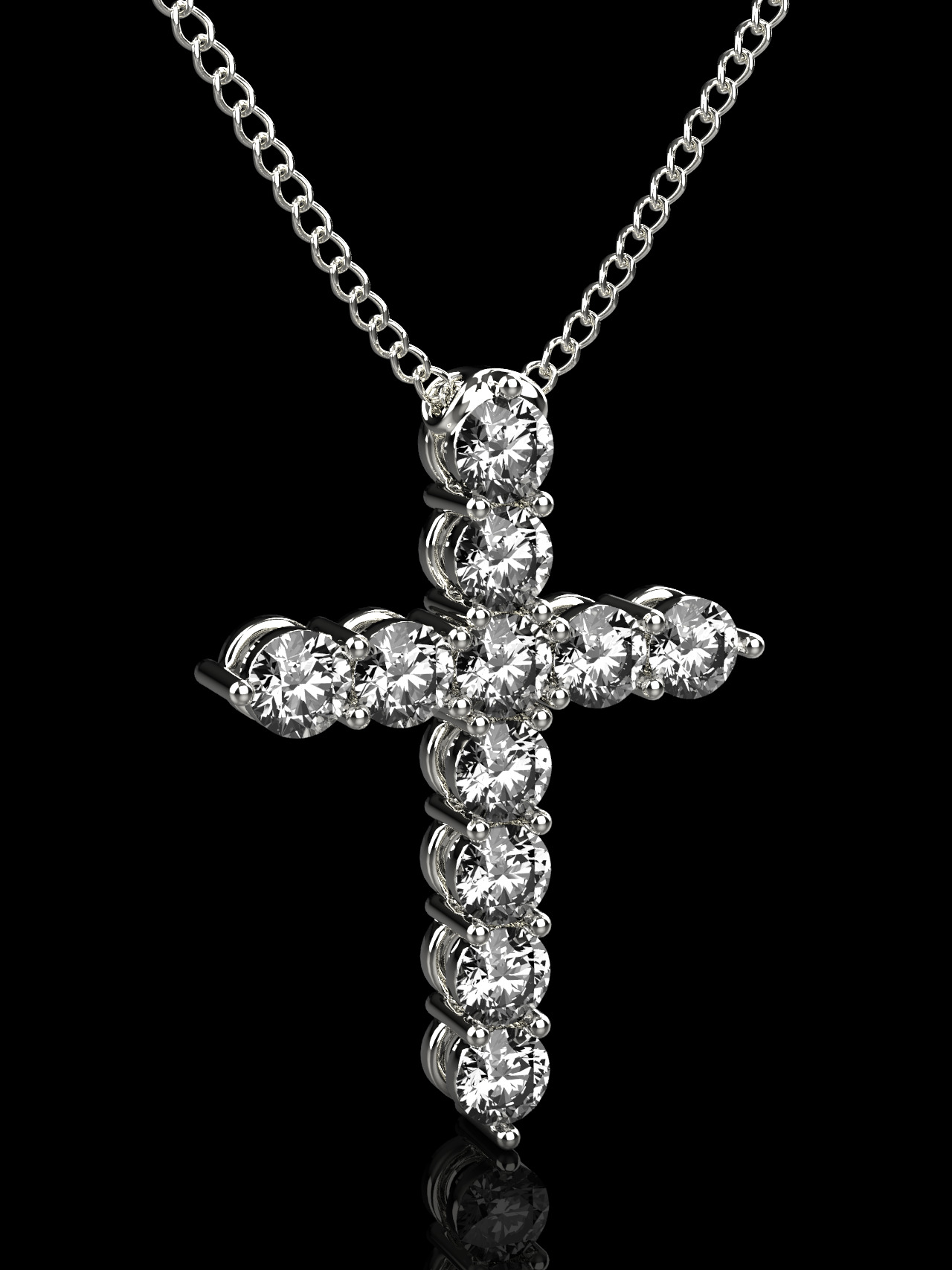 graff cross pendant 3D print model_2