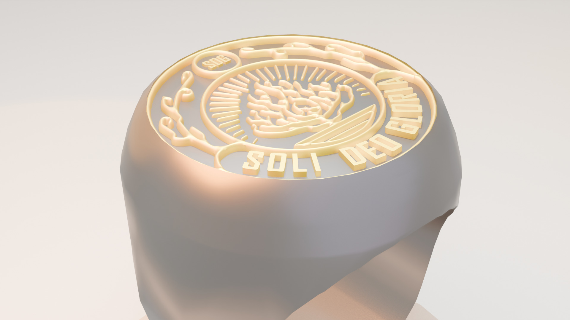 Soli Deo Gloria Christian Ring multible sizes 3D print model_4