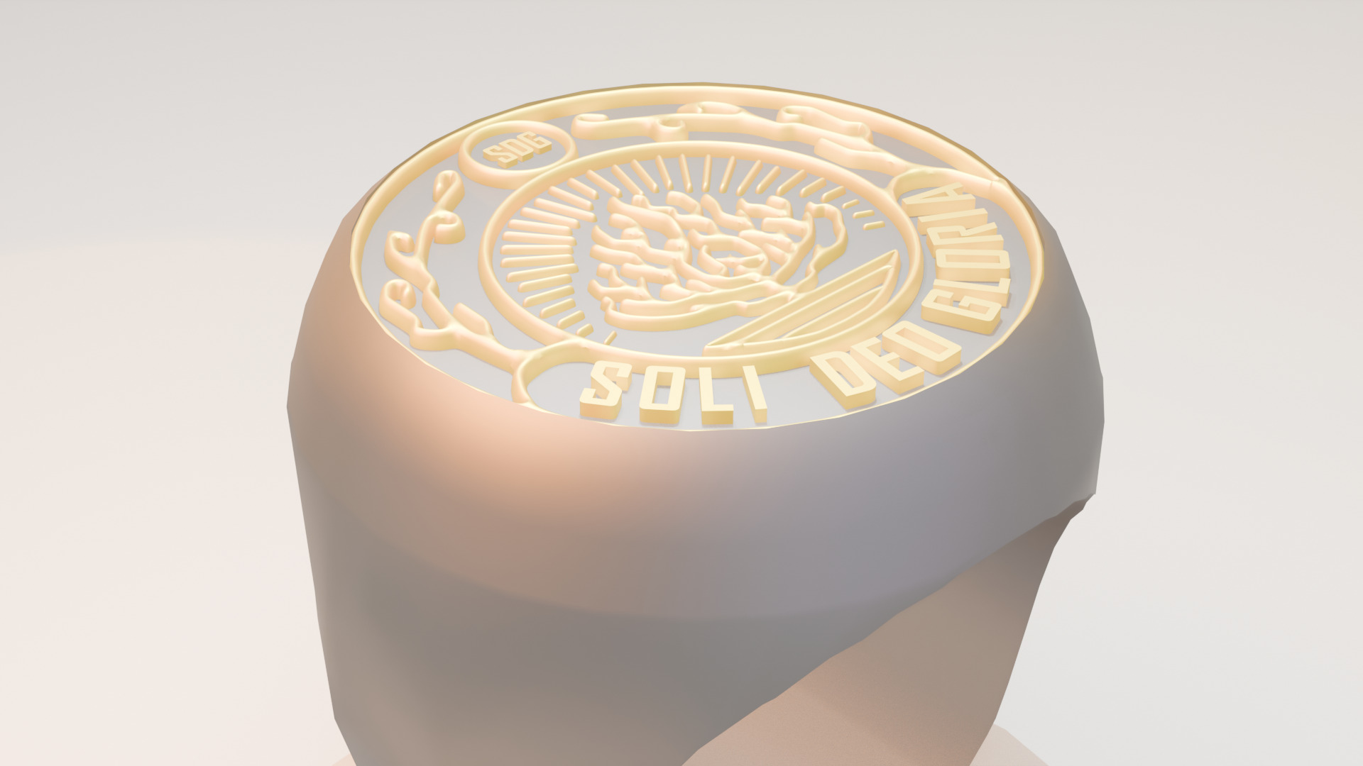 Soli Deo Gloria Christian Ring multible sizes 3D print model_3