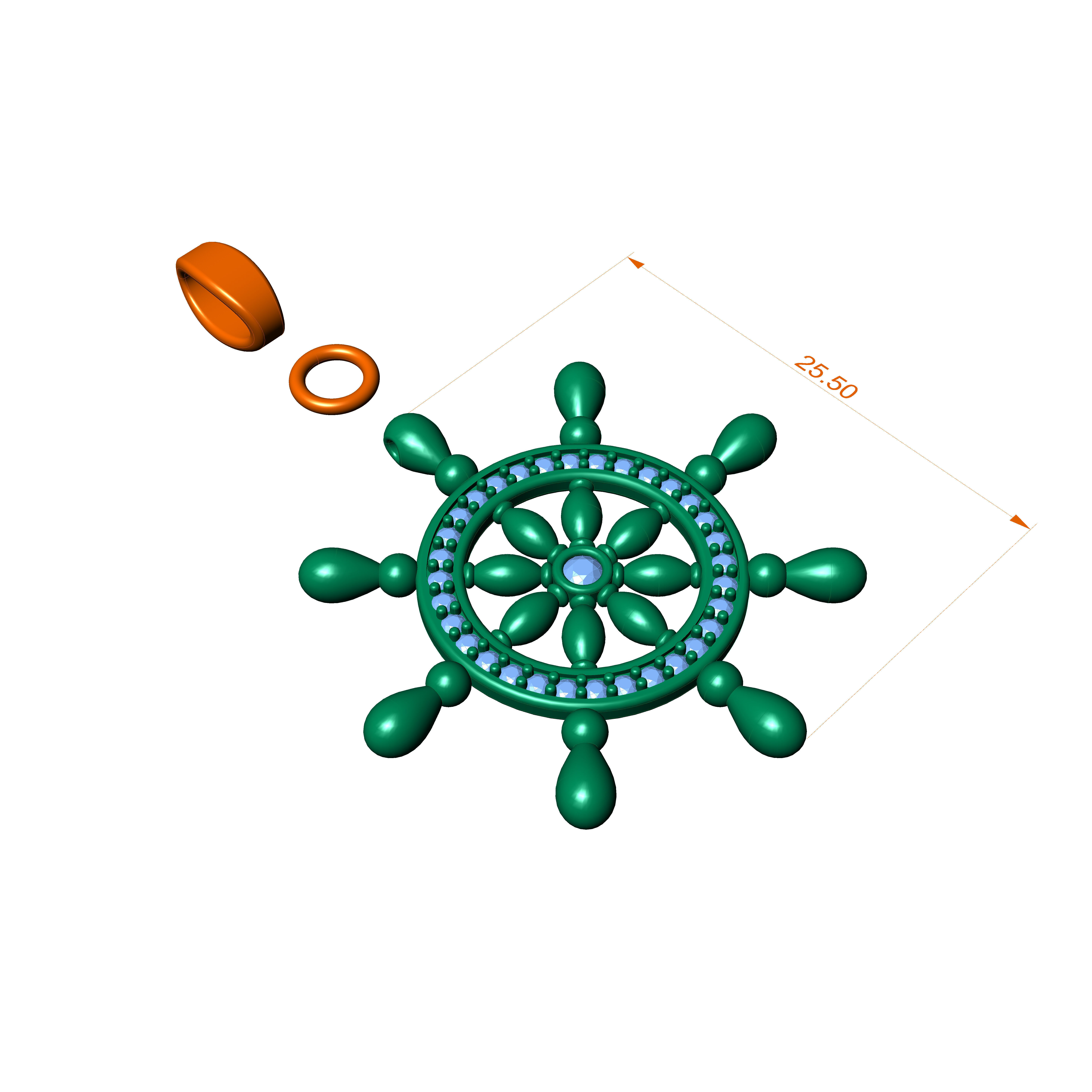 wheel pendant 01 3D print model_2