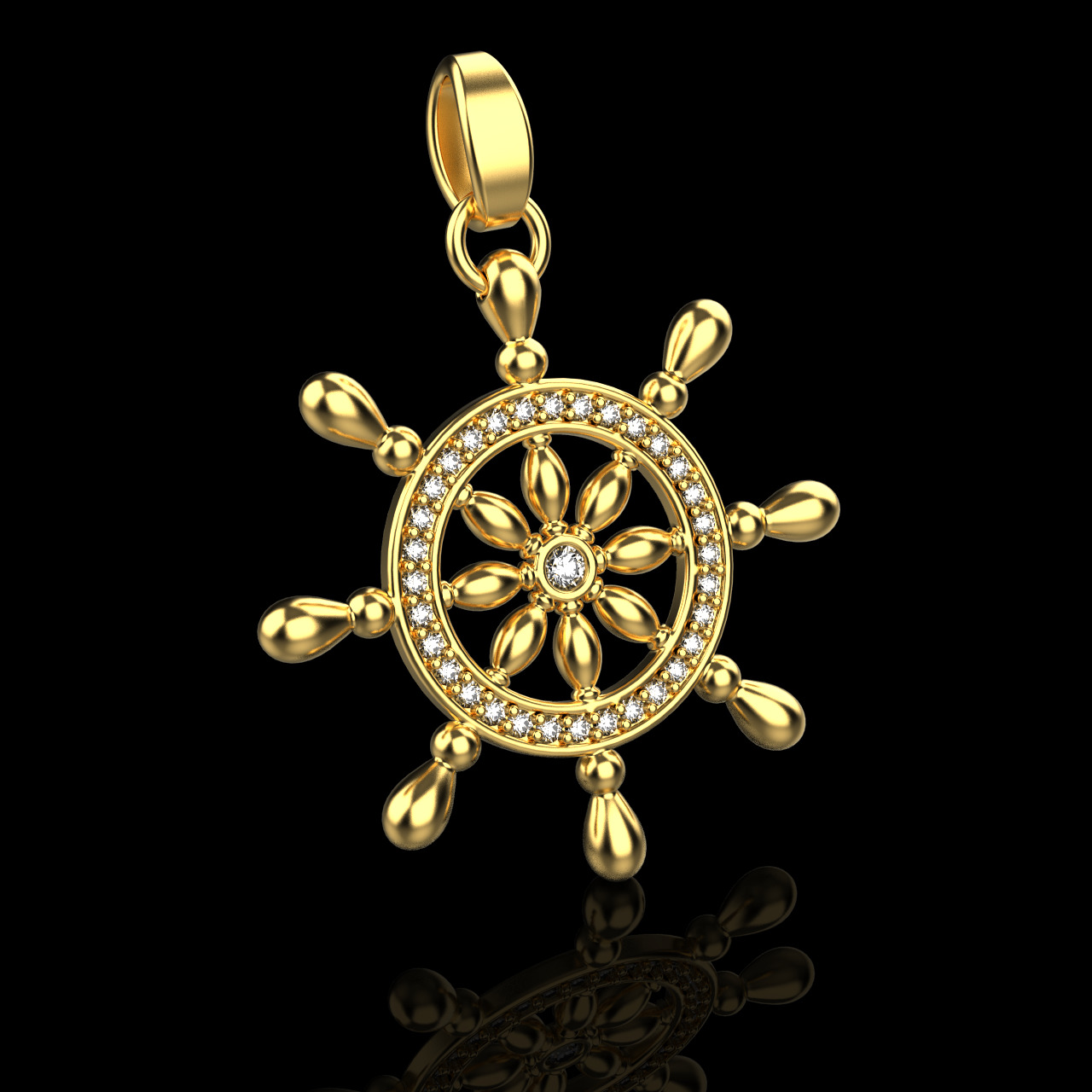 wheel pendant 01 3D print model_1