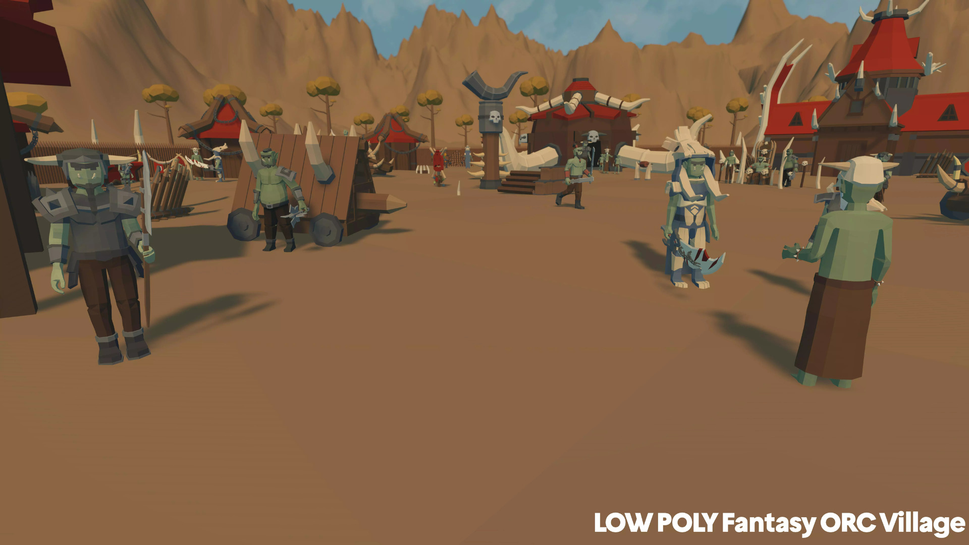 LOW POLY Fantasy ORC Village Low-poly 3D model_4
