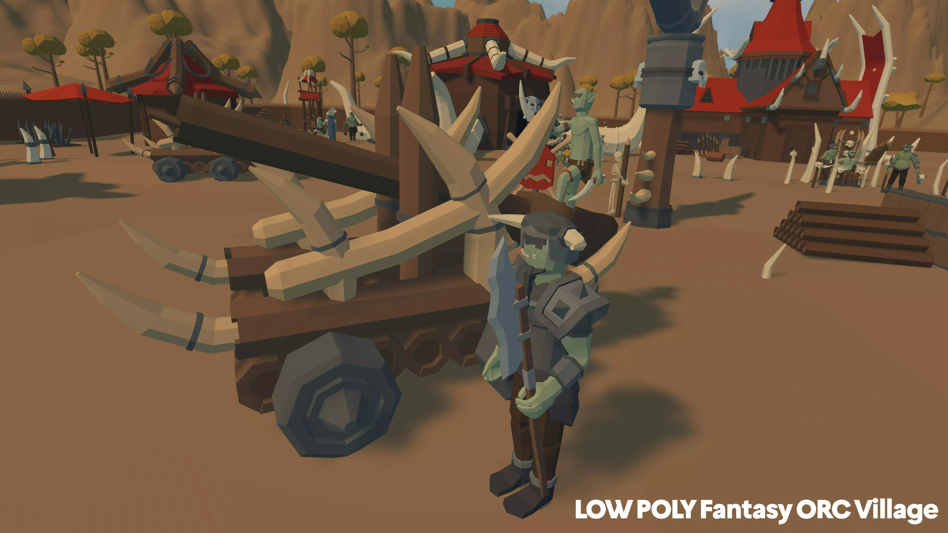 LOW POLY Fantasy ORC Village Low-poly 3D model_10