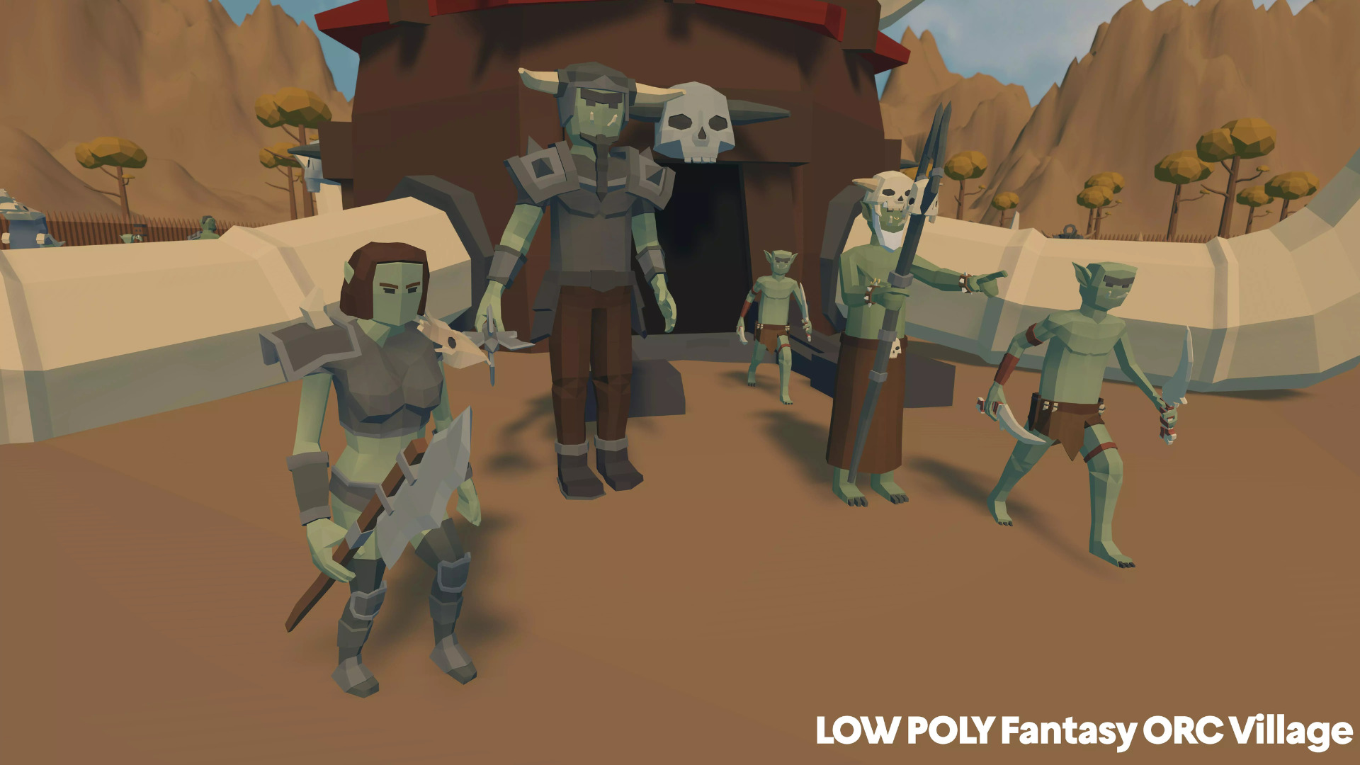 LOW POLY Fantasy ORC Village Low-poly 3D model_5
