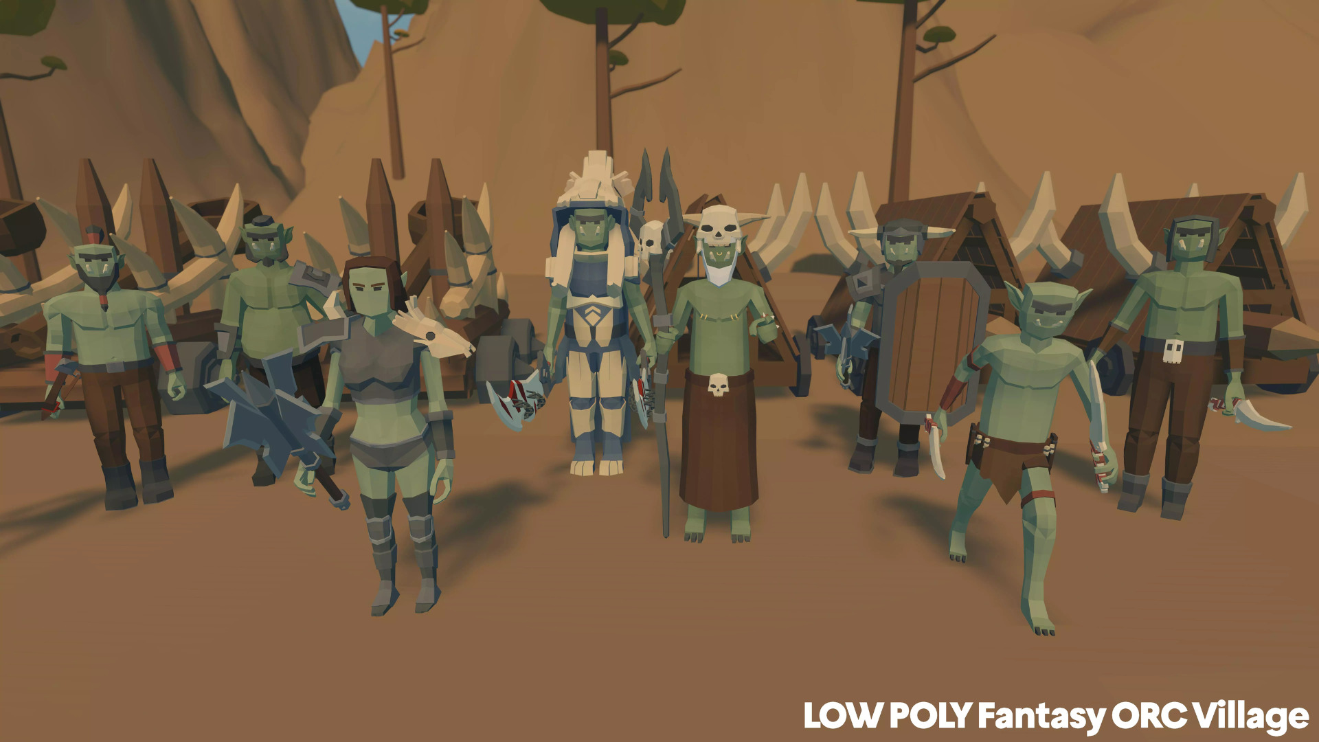 LOW POLY Fantasy ORC Village Low-poly 3D model_7