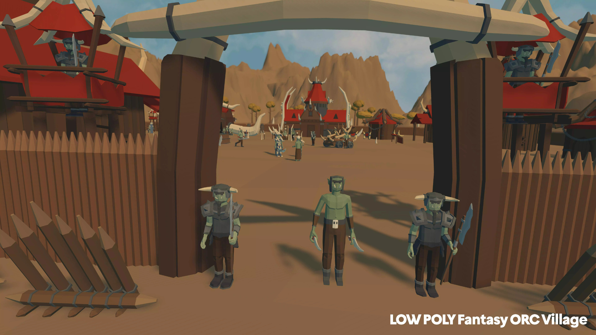 LOW POLY Fantasy ORC Village Low-poly 3D model_1