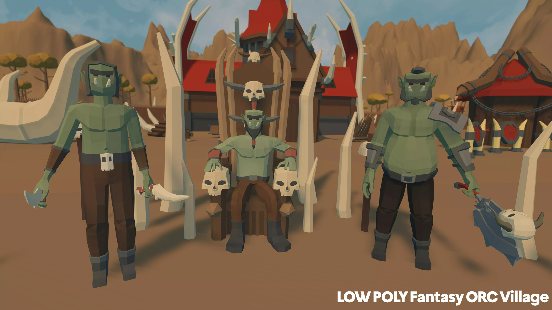 LOW POLY Fantasy ORC Village Low-poly 3D model_2