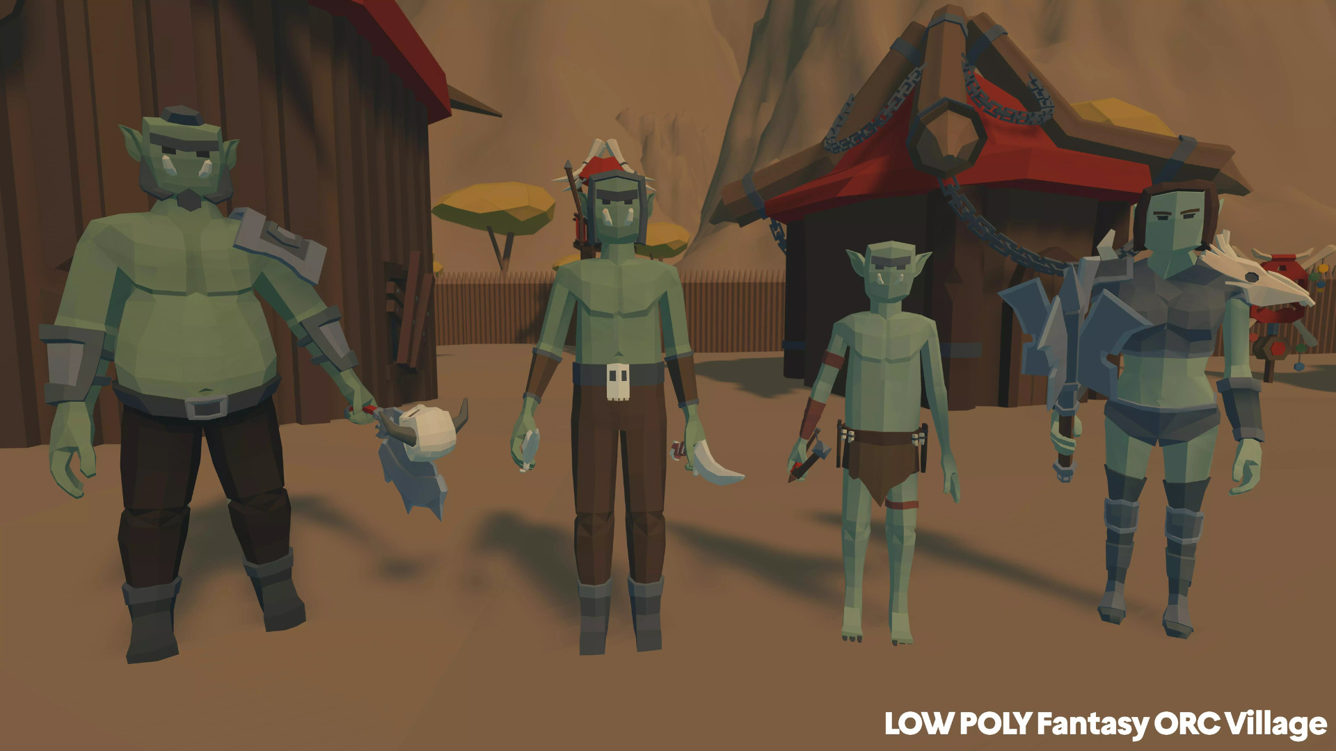 LOW POLY Fantasy ORC Village Low-poly 3D model_9