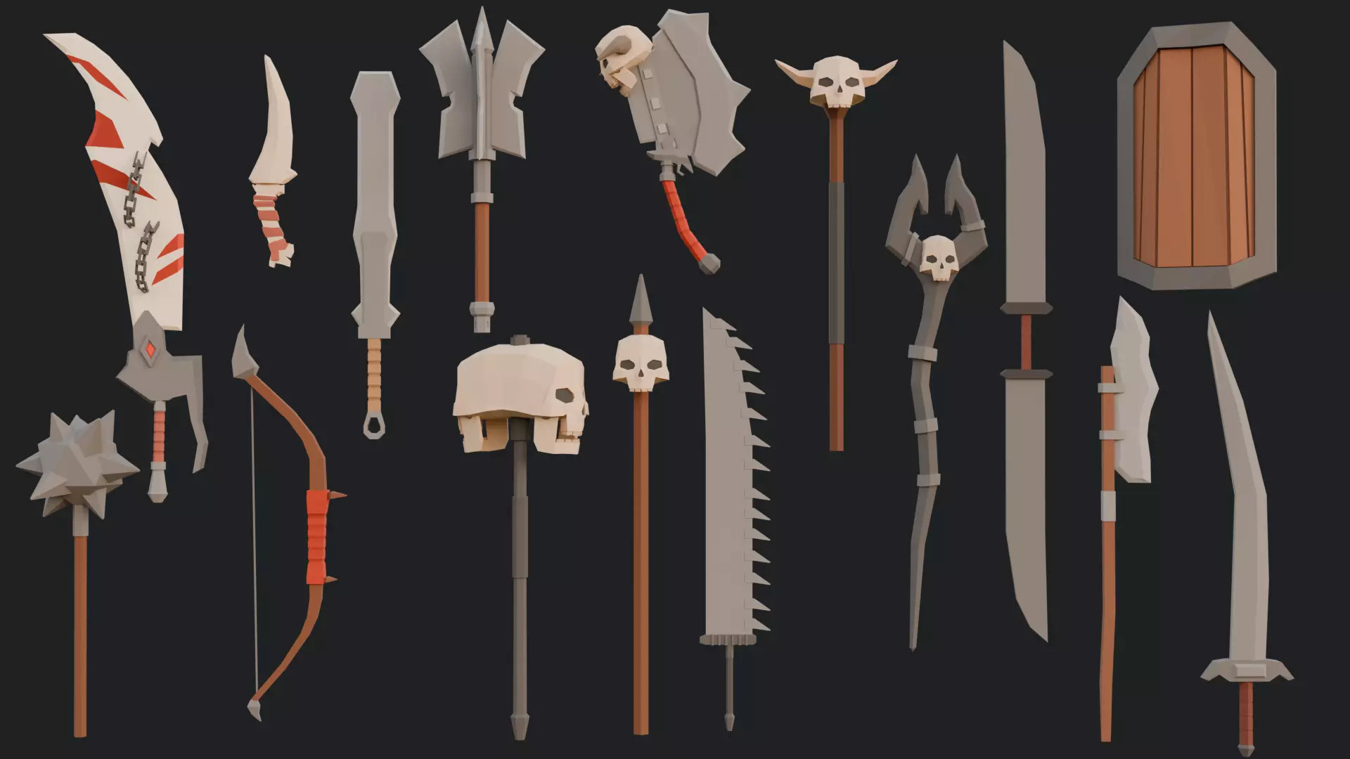 LOW POLY Fantasy ORC Village Low-poly 3D model_12