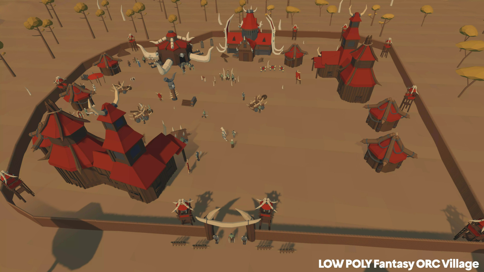 LOW POLY Fantasy ORC Village Low-poly 3D model_6