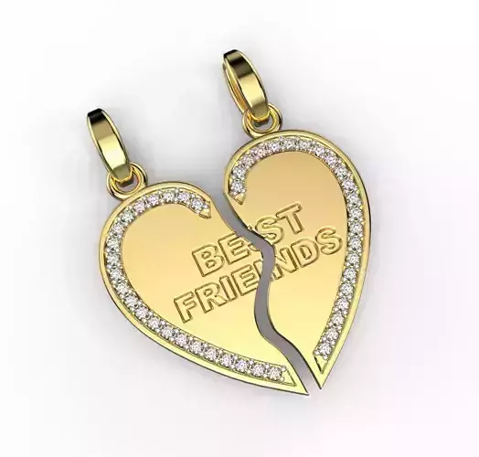 best friends heart pendant