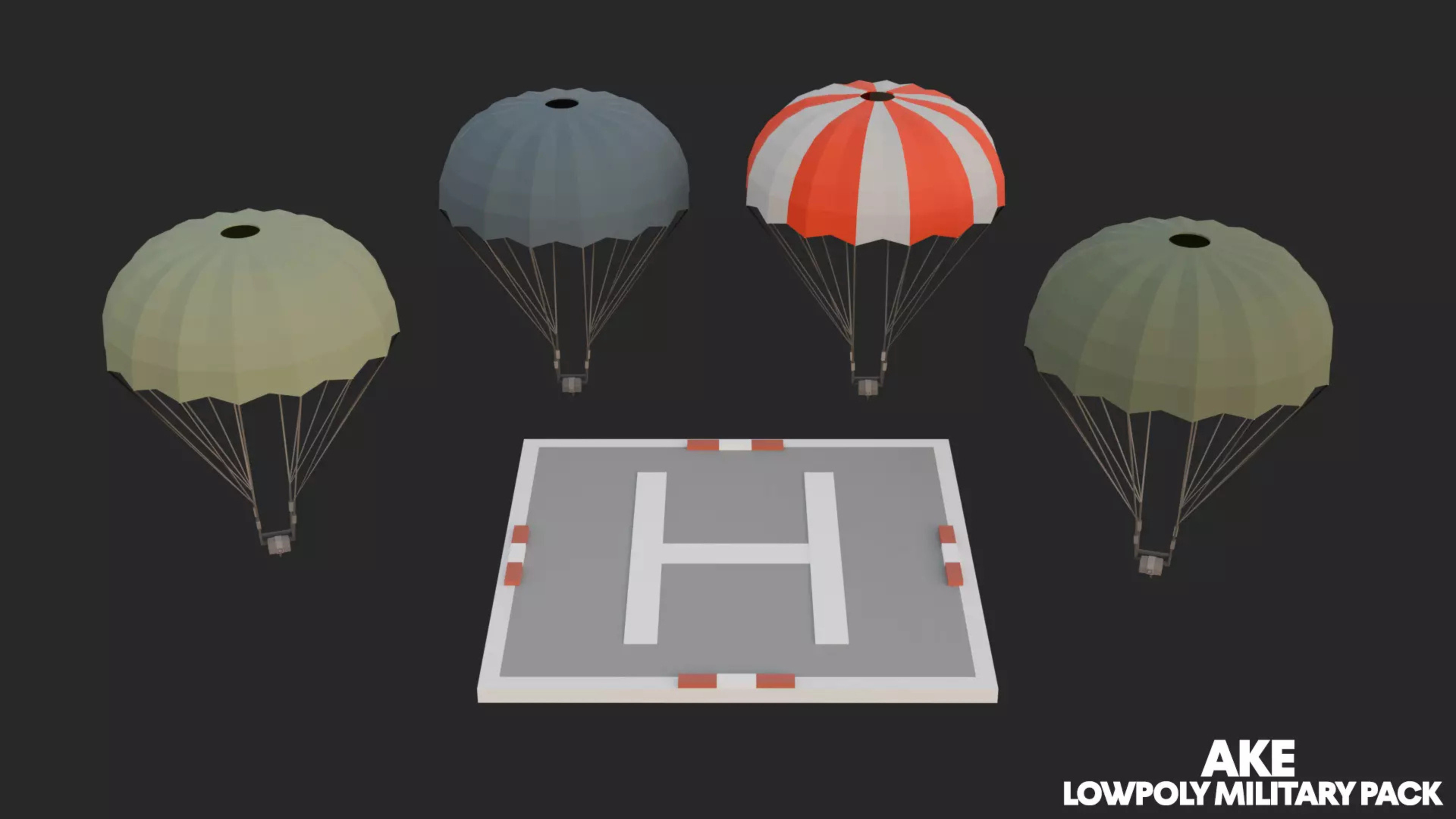Low Poly Military Pack Low-poly 3D model_22