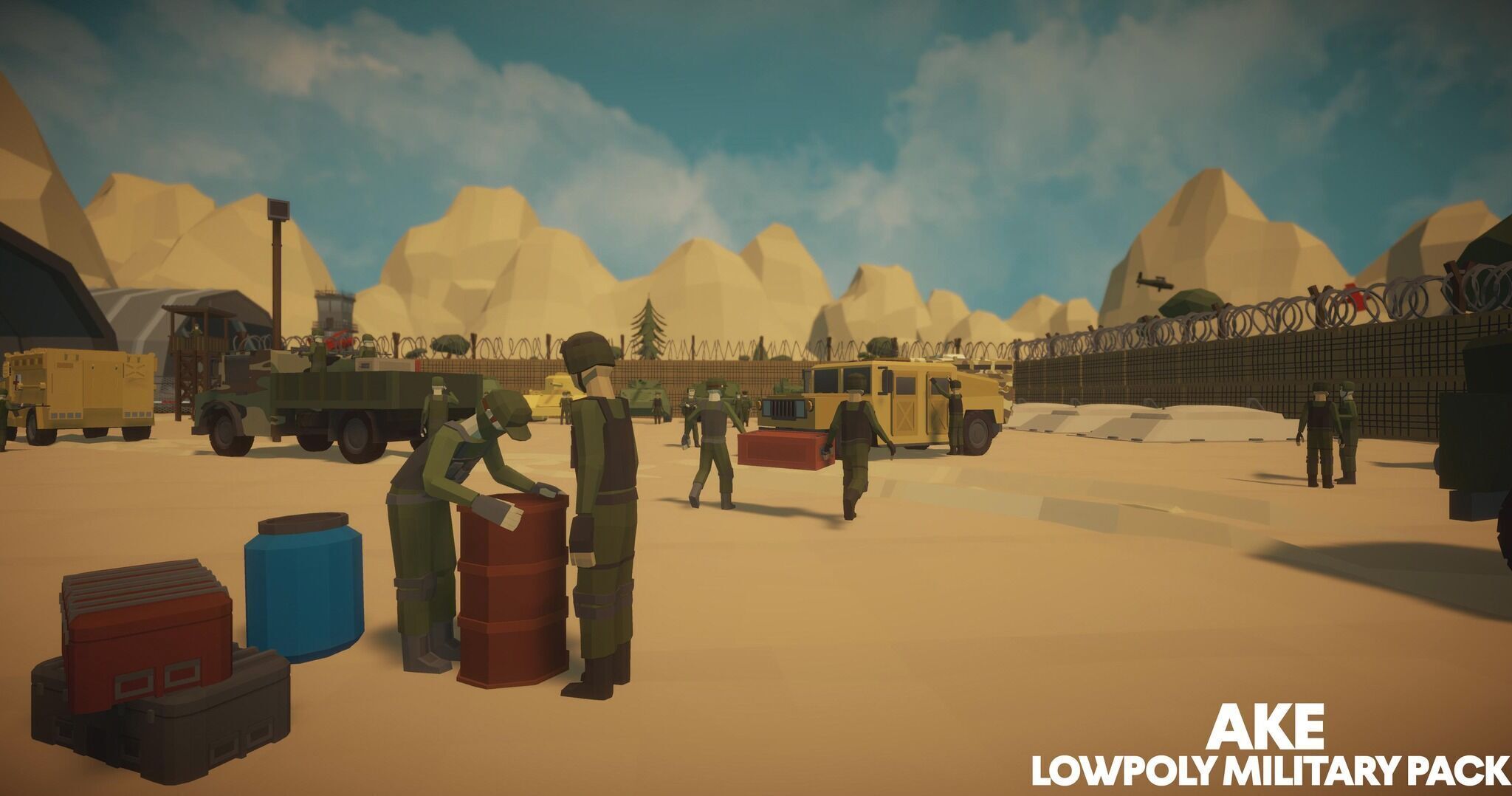 Low Poly Military Pack Low-poly 3D model_10