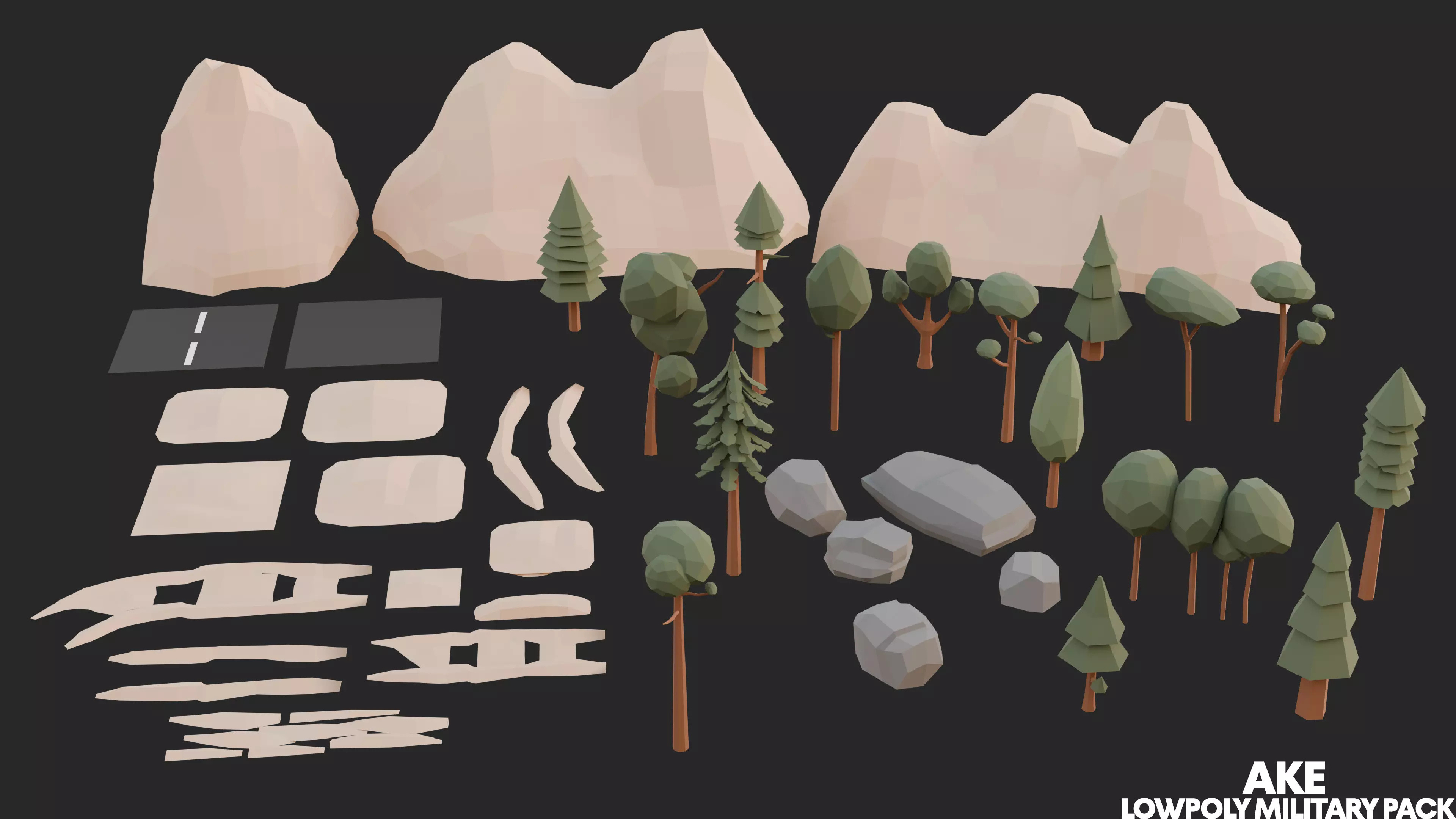 Low Poly Military Pack Low-poly 3D model_24