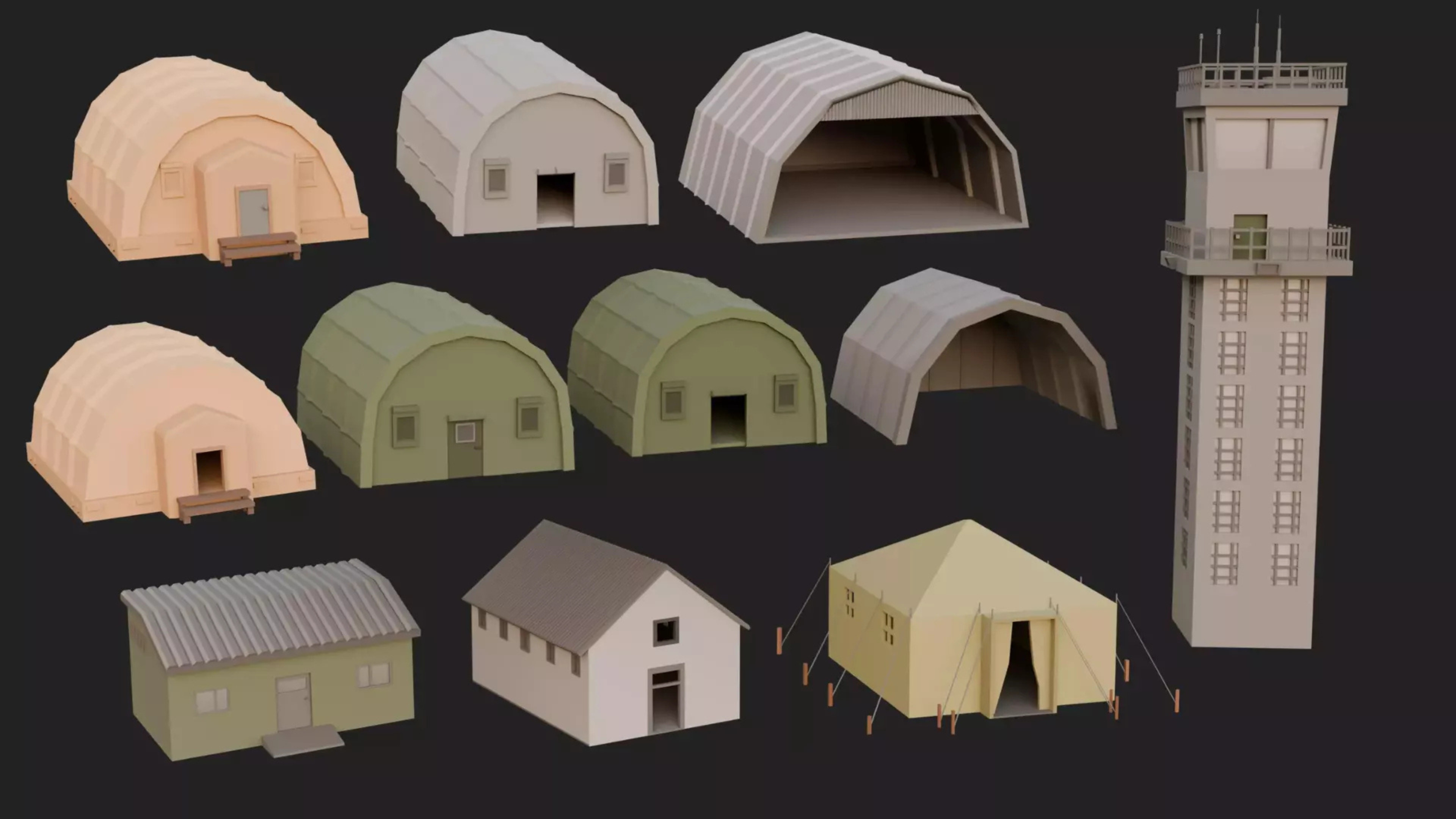 Low Poly Military Pack Low-poly 3D model_23