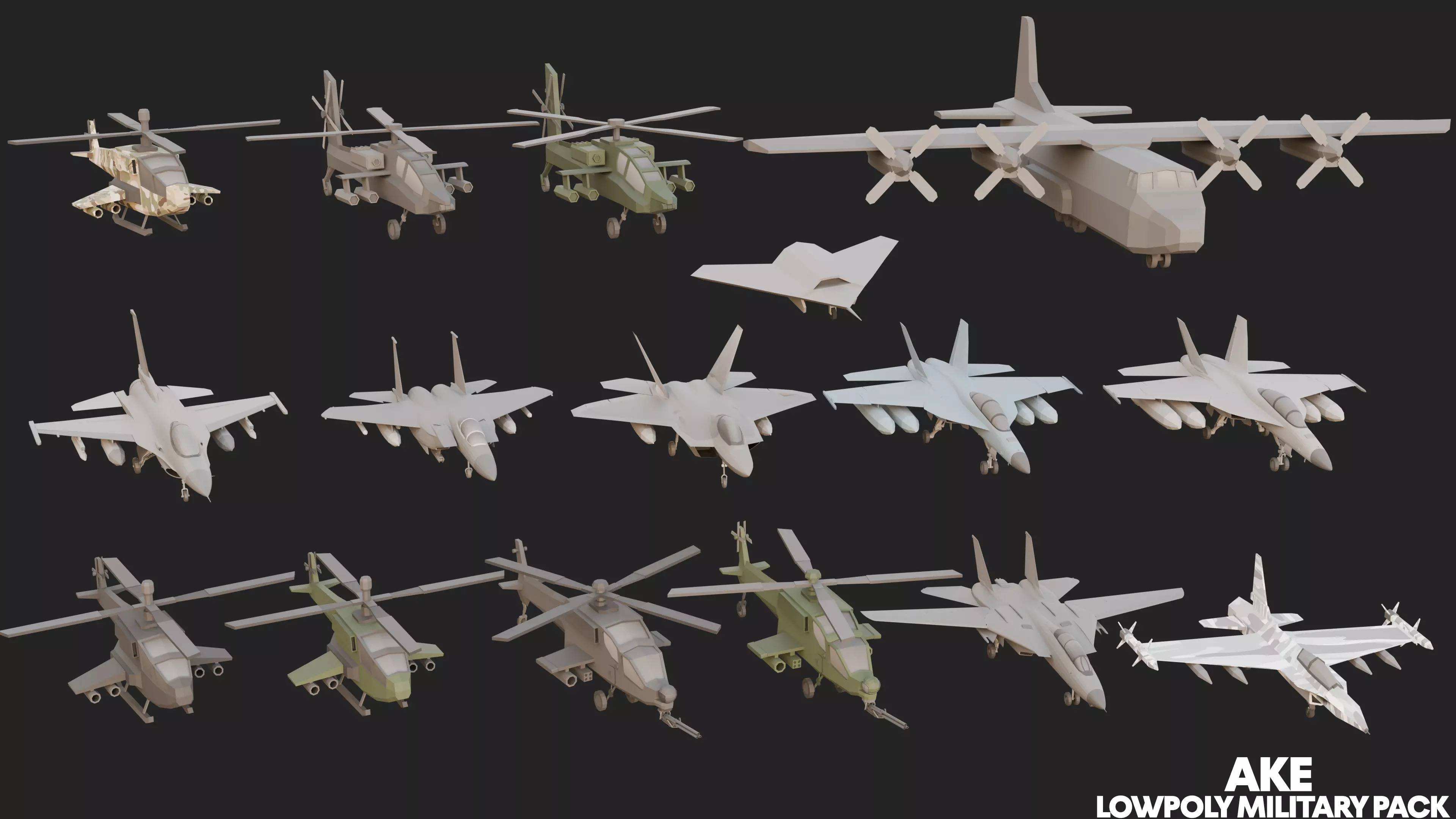 Low Poly Military Pack Low-poly 3D model_18