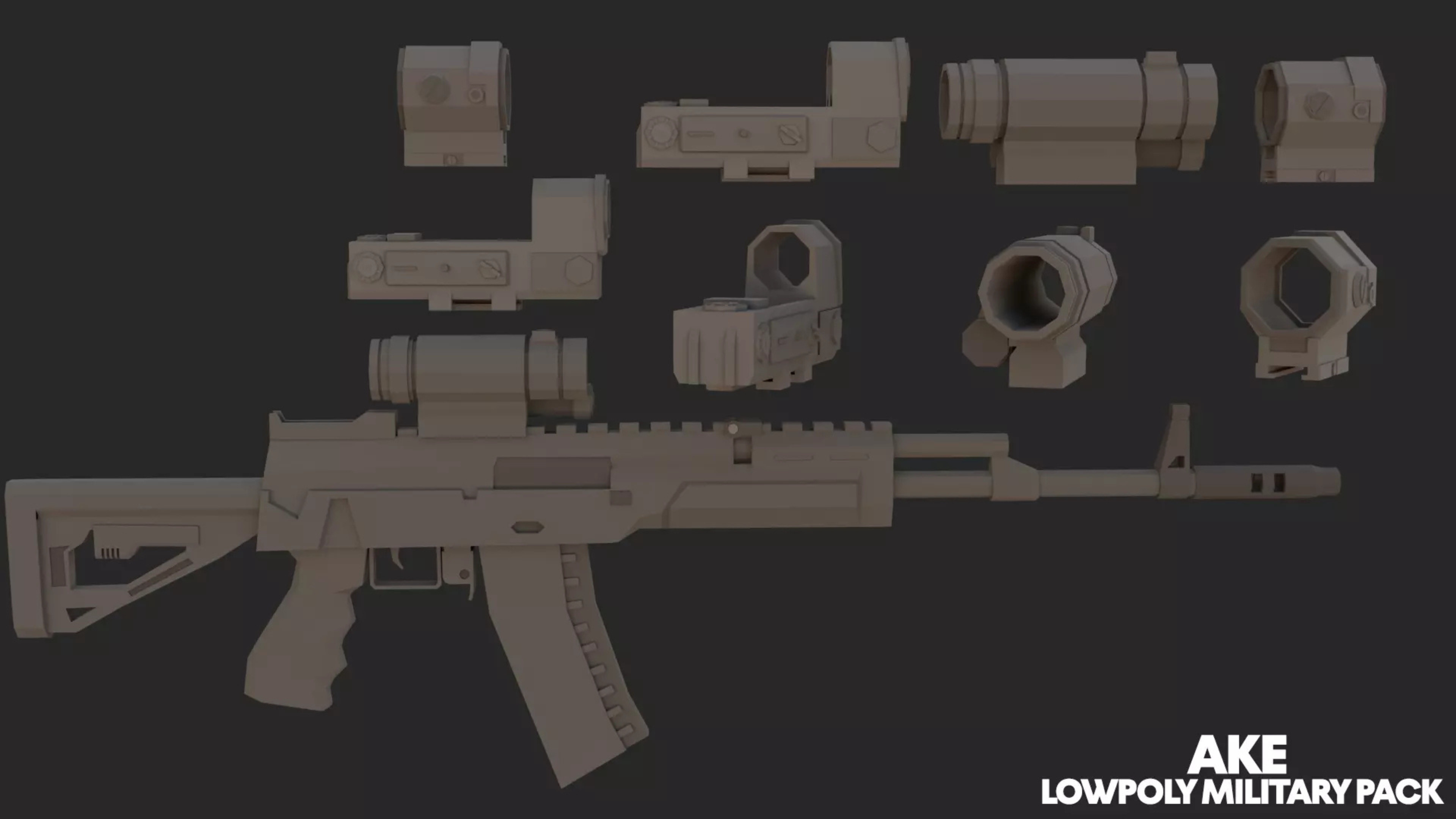 Low Poly Military Pack Low-poly 3D model_21