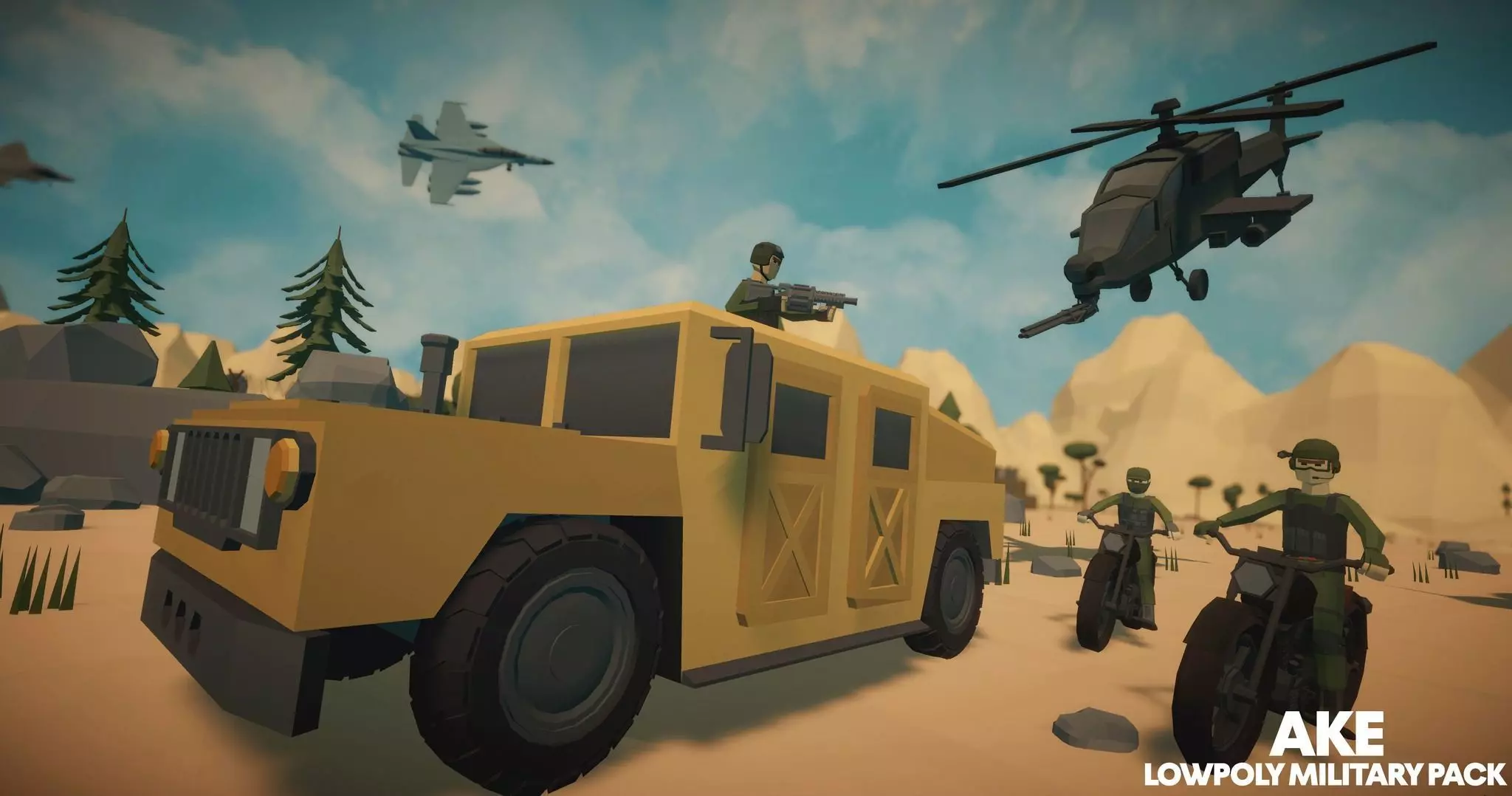 Low Poly Military Pack Low-poly 3D model_0