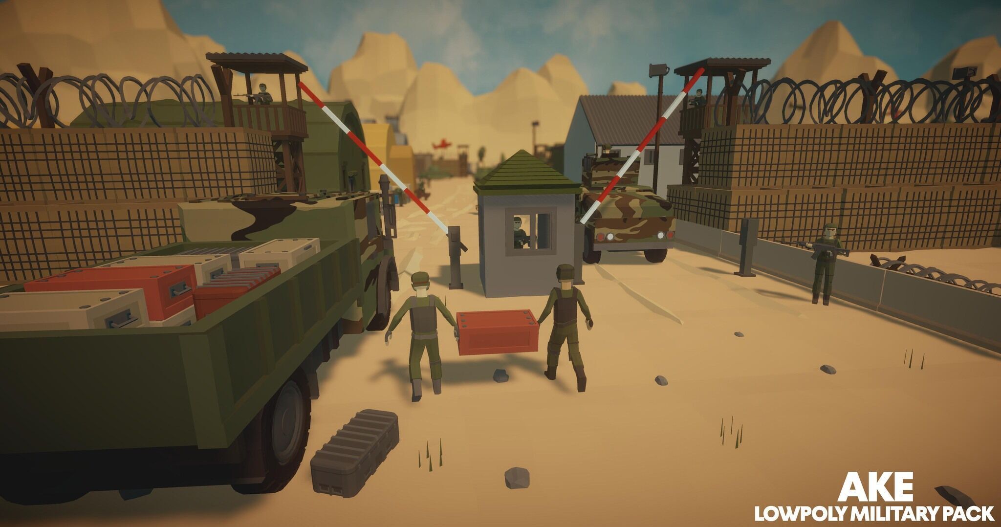 Low Poly Military Pack Low-poly 3D model_13