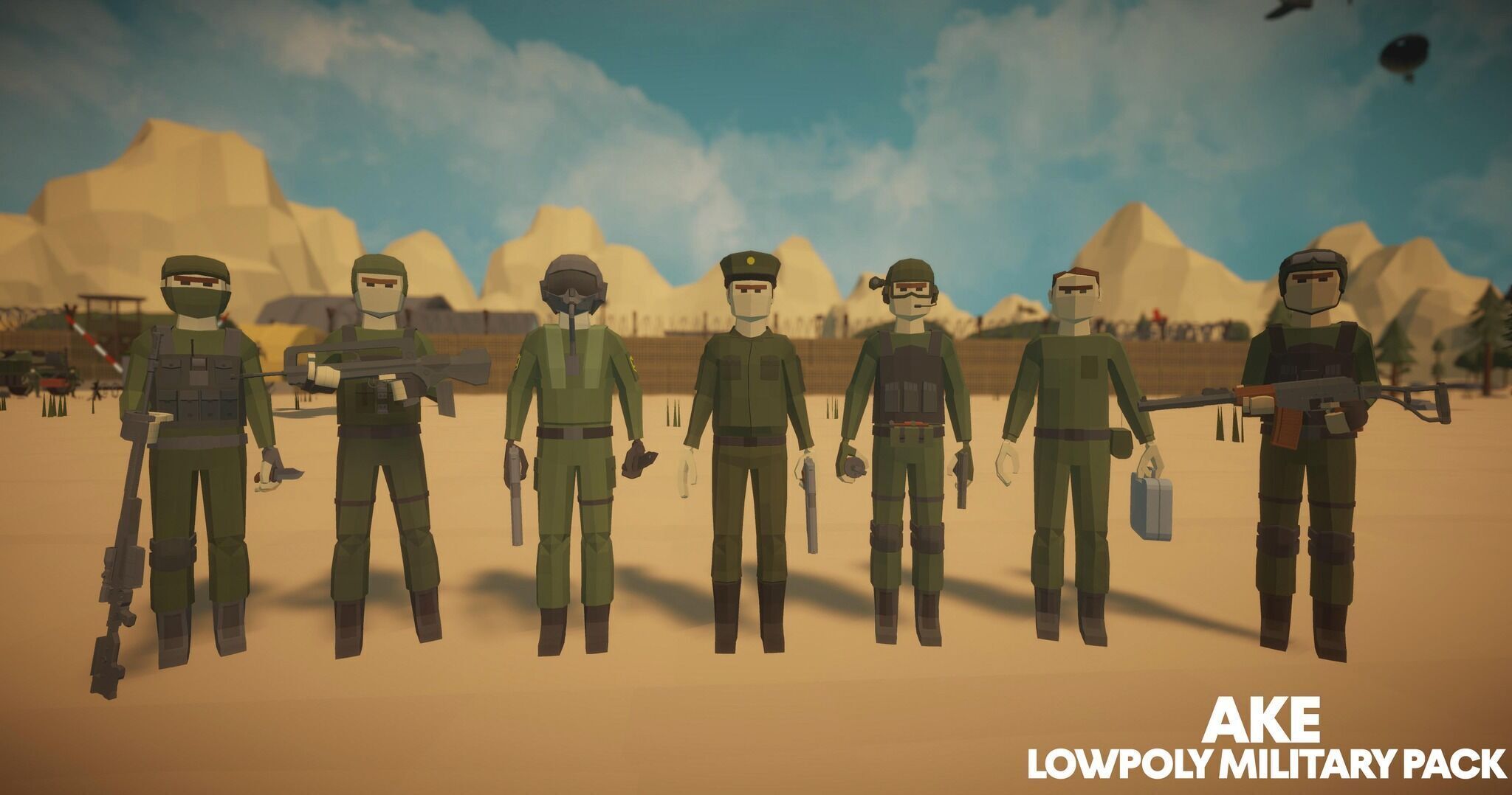 Low Poly Military Pack Low-poly 3D model_14