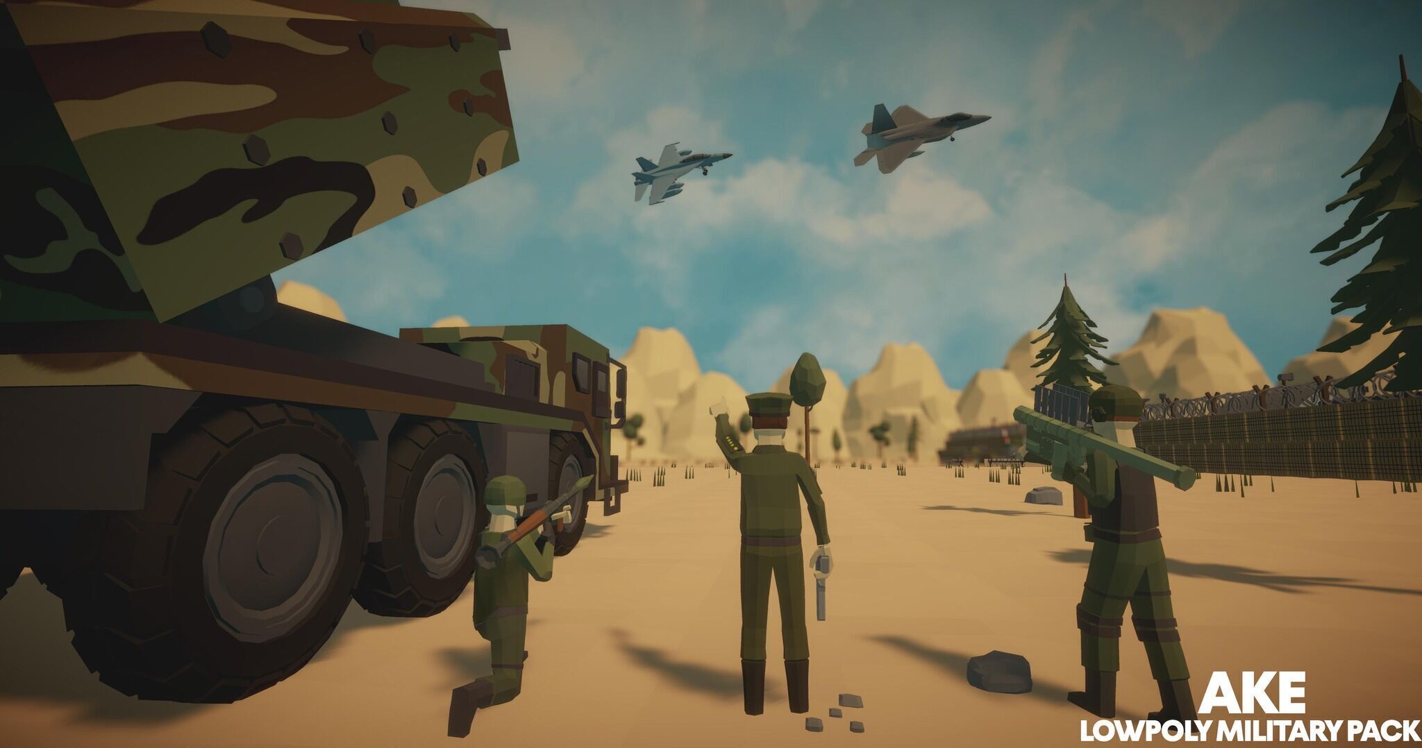 Low Poly Military Pack Low-poly 3D model_9