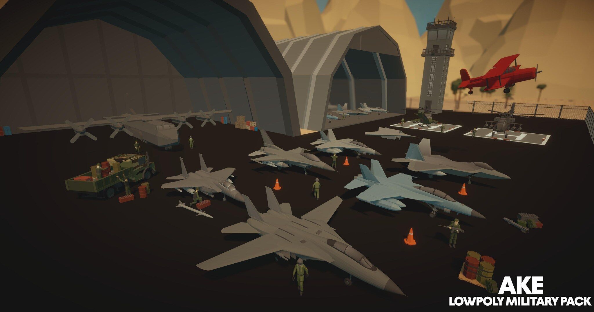 Low Poly Military Pack Low-poly 3D model_2