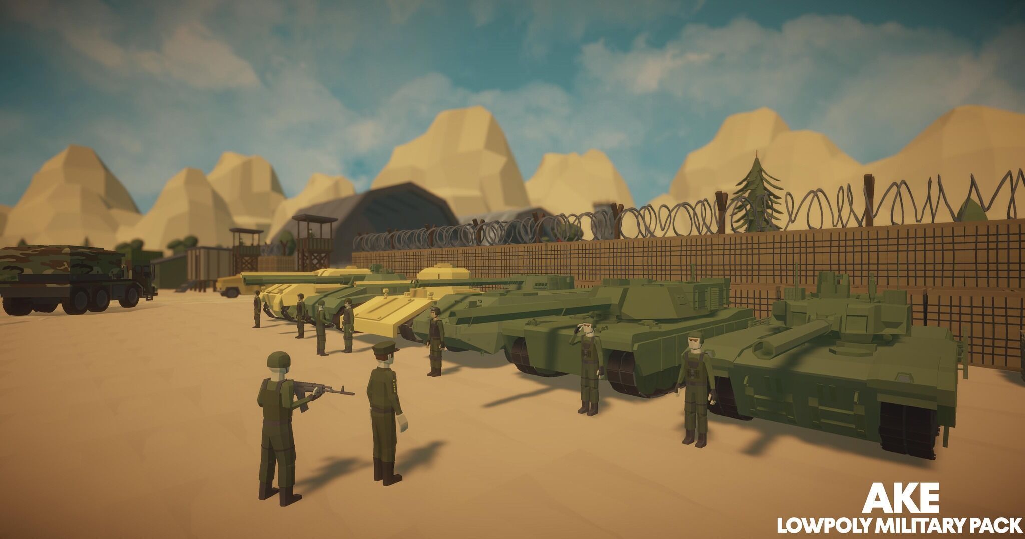 Low Poly Military Pack Low-poly 3D model_12