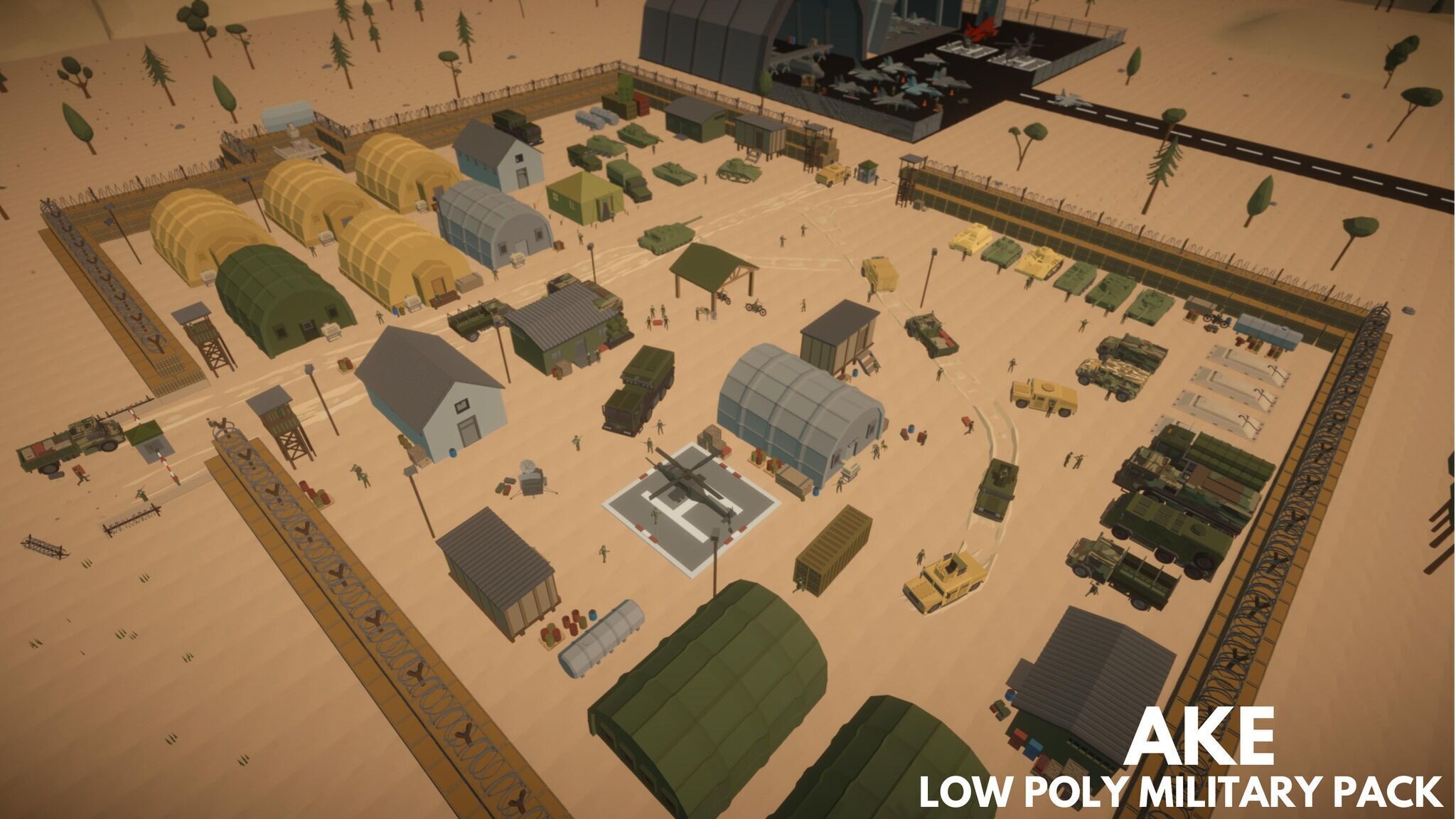 Low Poly Military Pack Low-poly 3D model_7