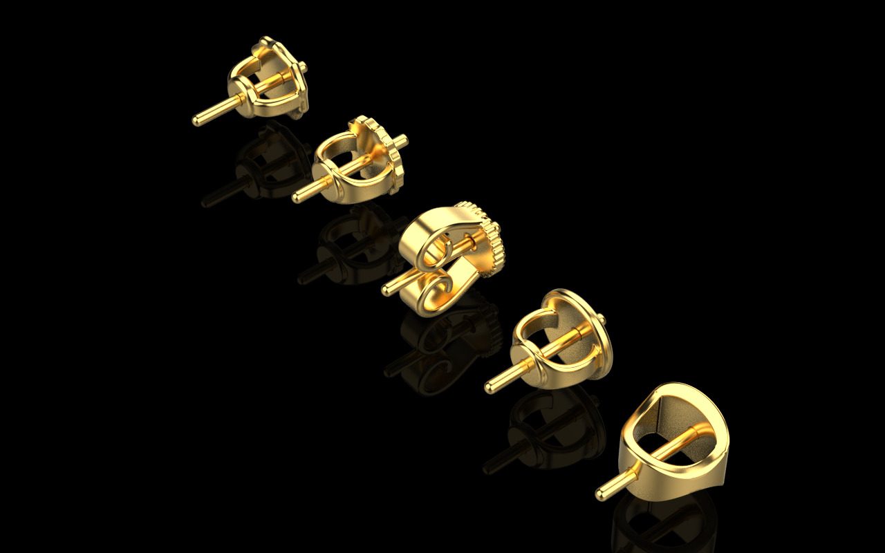 stud earrings backs 3D print model_1