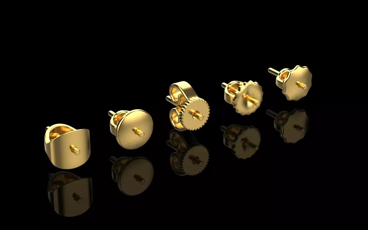 stud earrings backs 3D print model_0