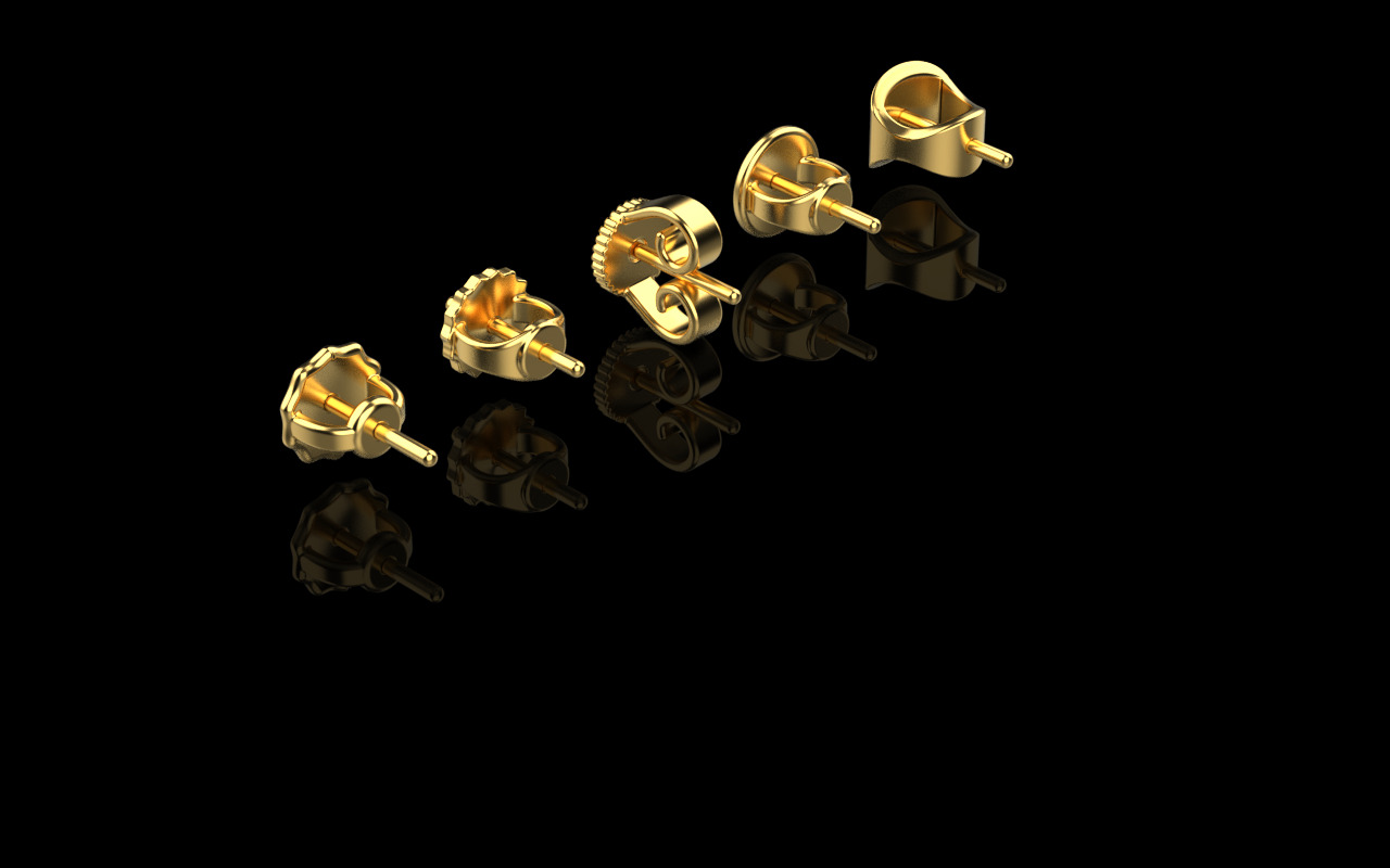 stud earrings backs 3D print model_2