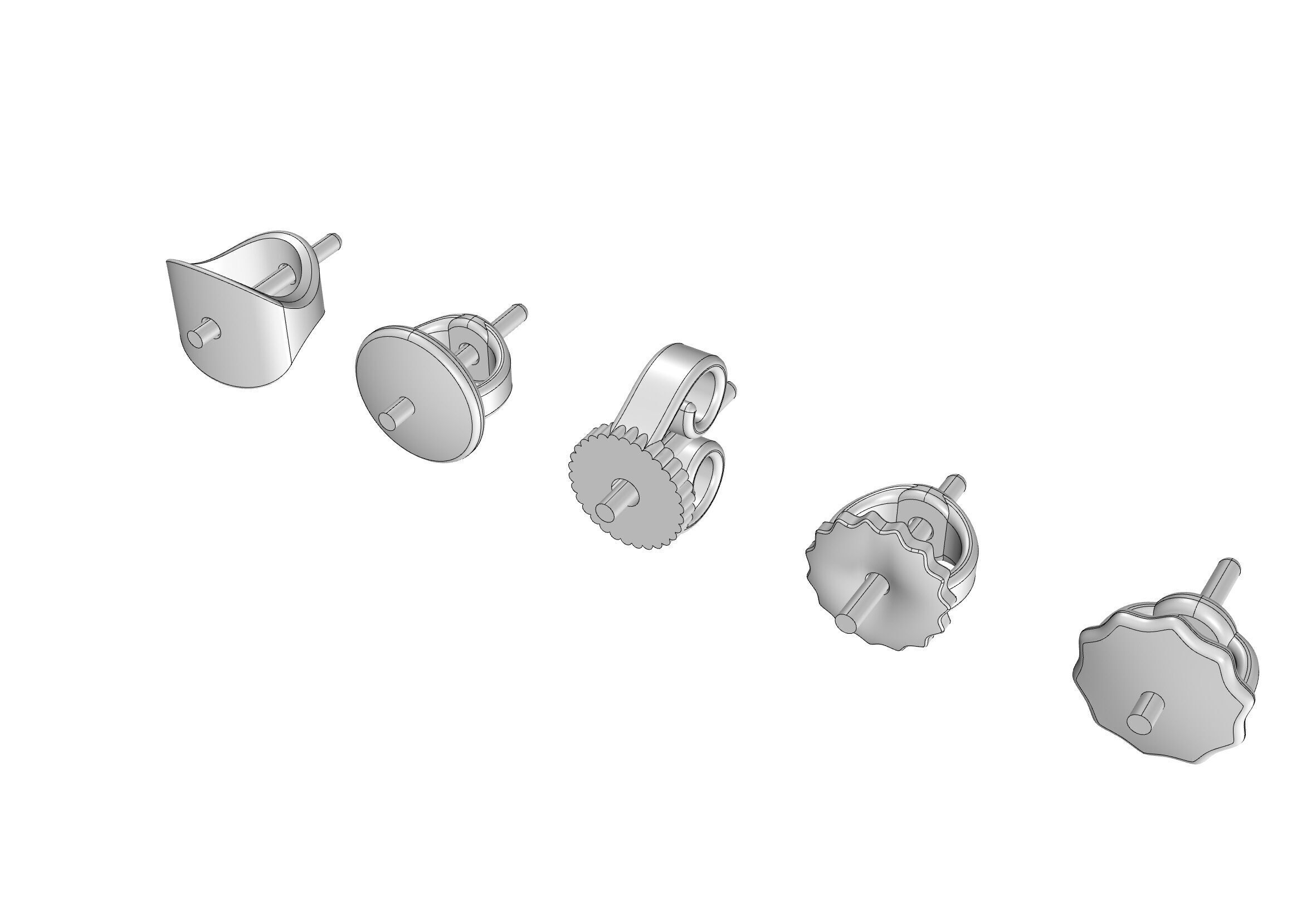 stud earrings backs 3D print model_3