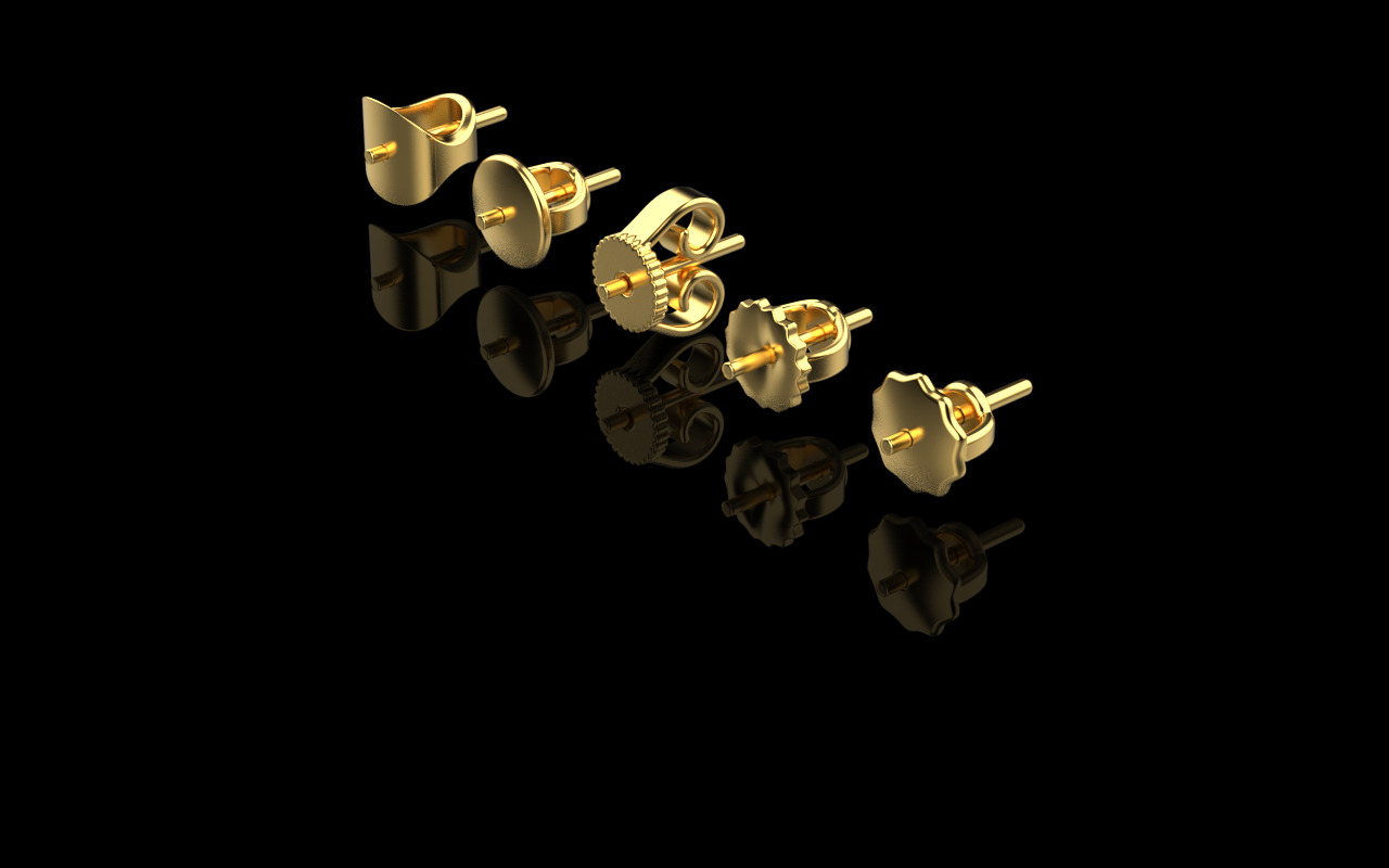 stud earrings backs 3D print model_6