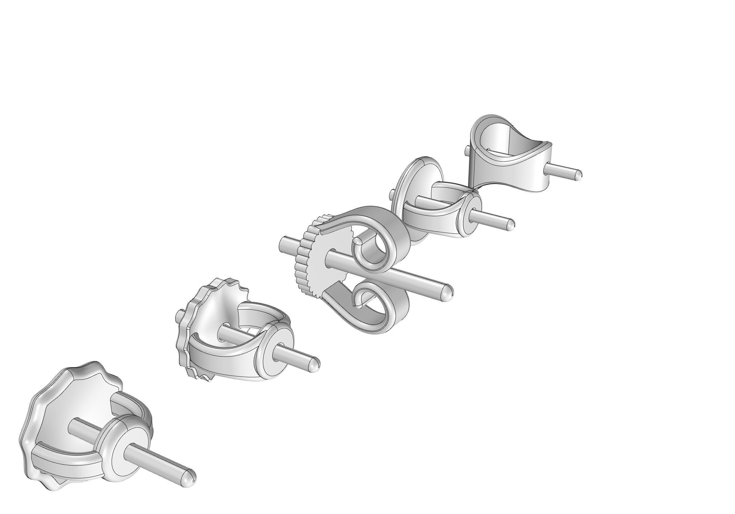stud earrings backs 3D print model_4