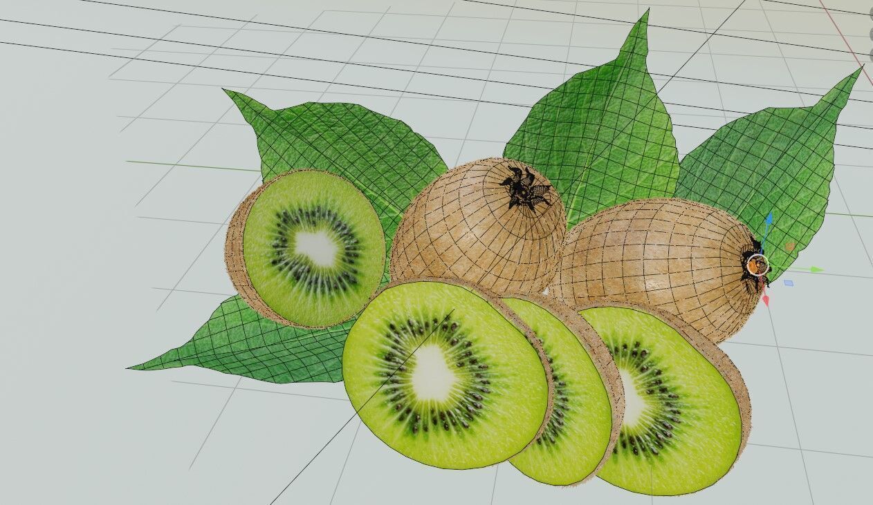 Realistic Kiwi Fruit Low-poly 3D model_6