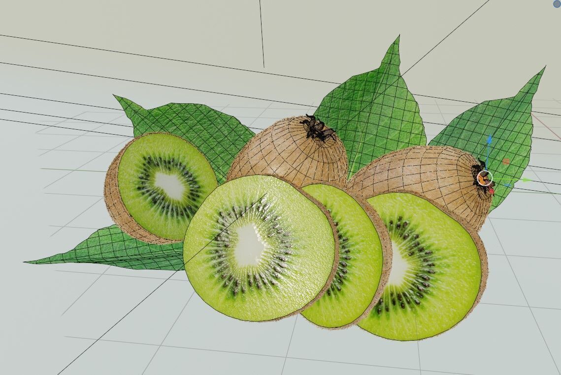 Realistic Kiwi Fruit Low-poly 3D model_7