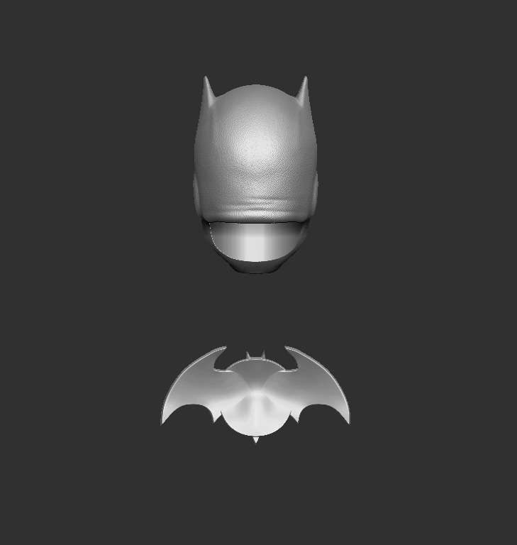 ONE12 Scale Head Batman Thomas Wayne with chest emblem 3D print model_2