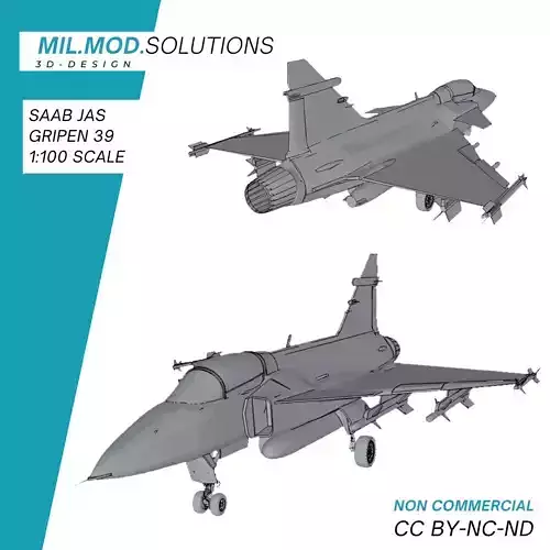 Saab JAS Gripen 39 Foersvarsmakten 3D print model