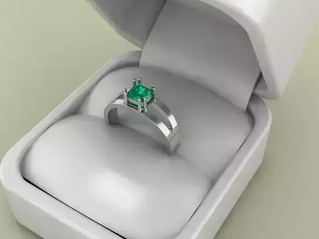 Emerald Stone Ring 3D Printable Jewelry Design 3DM STL OBJ DXF 3D print model
