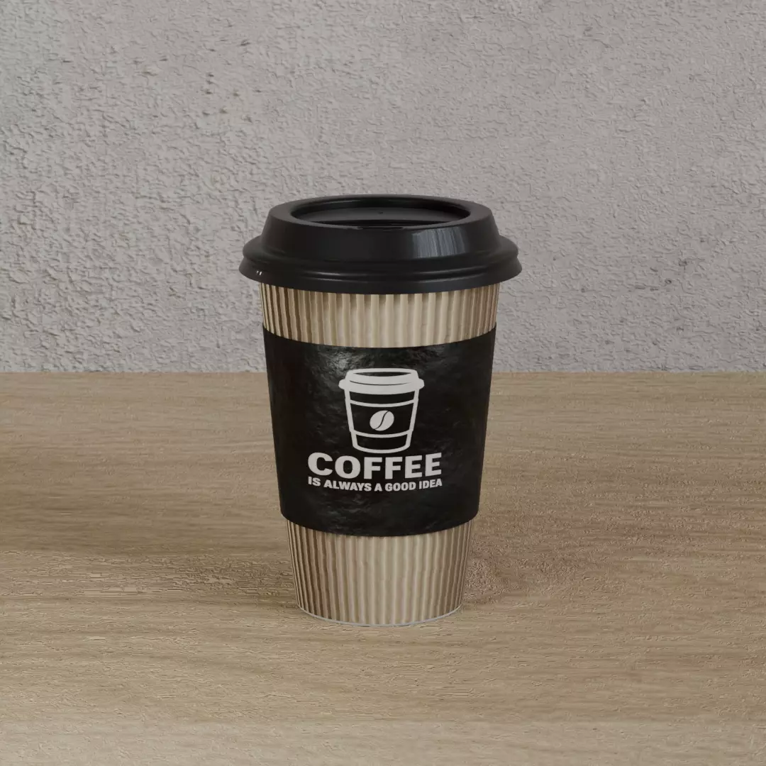 Coffee cup Low-poly 3D model_0