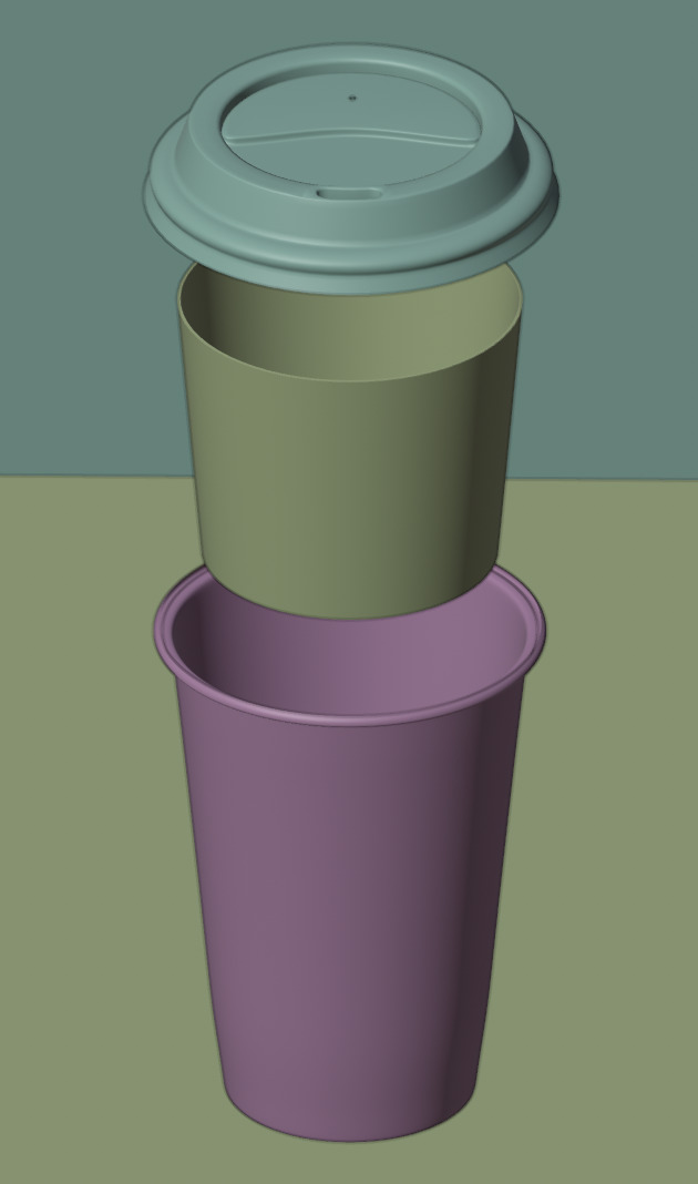 Coffee cup Low-poly 3D model_3