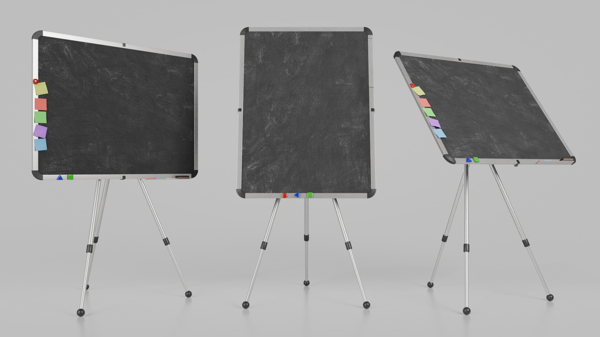 Classroom Greenboards Duo - Customizable Writing Boards 3D Model Collection_10