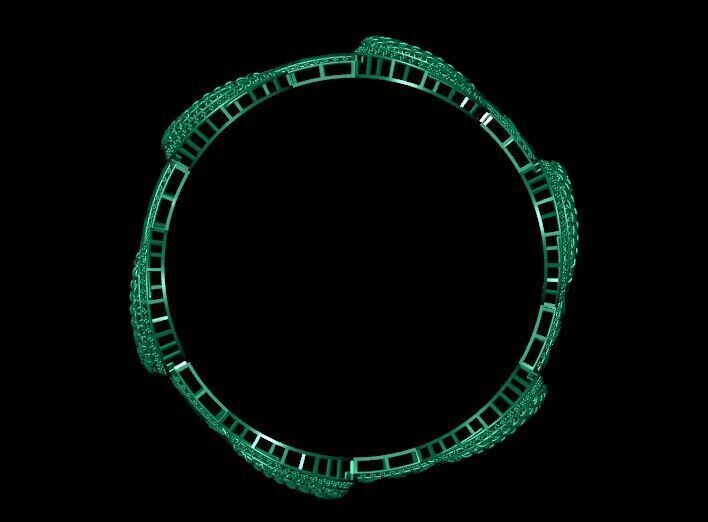 1377 Art Nouveau Inspired Bangle 61MM-14gm 3D print model_4