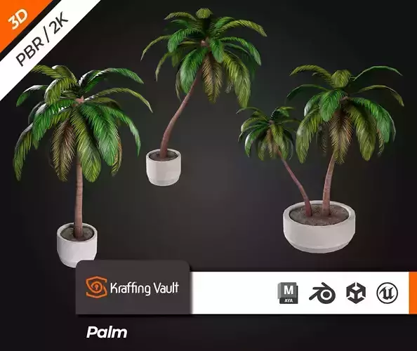 Palm V1 Low-poly 3D model
